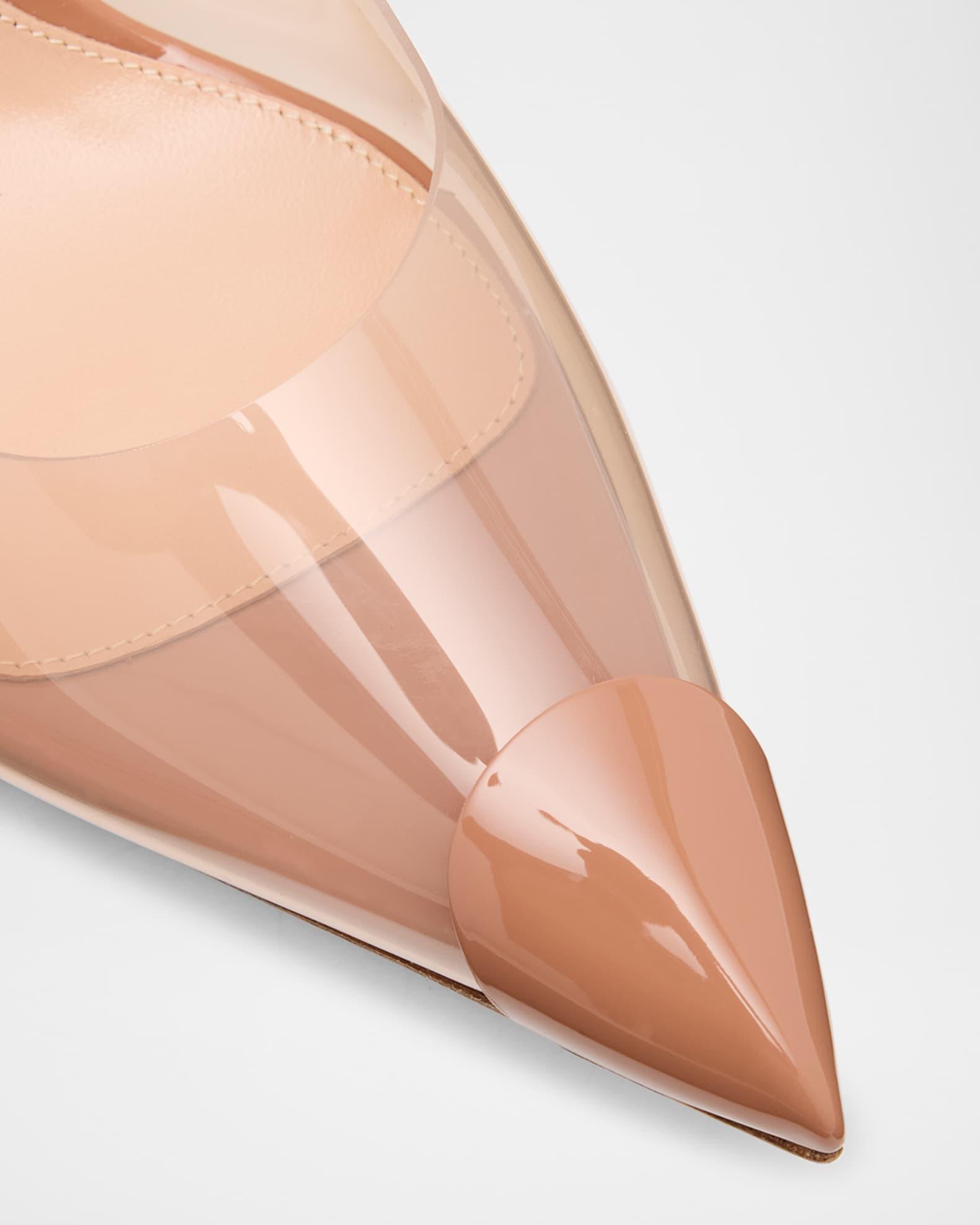 Plexi Patent Leather Cap-Toe Slingback Pumps Product Image