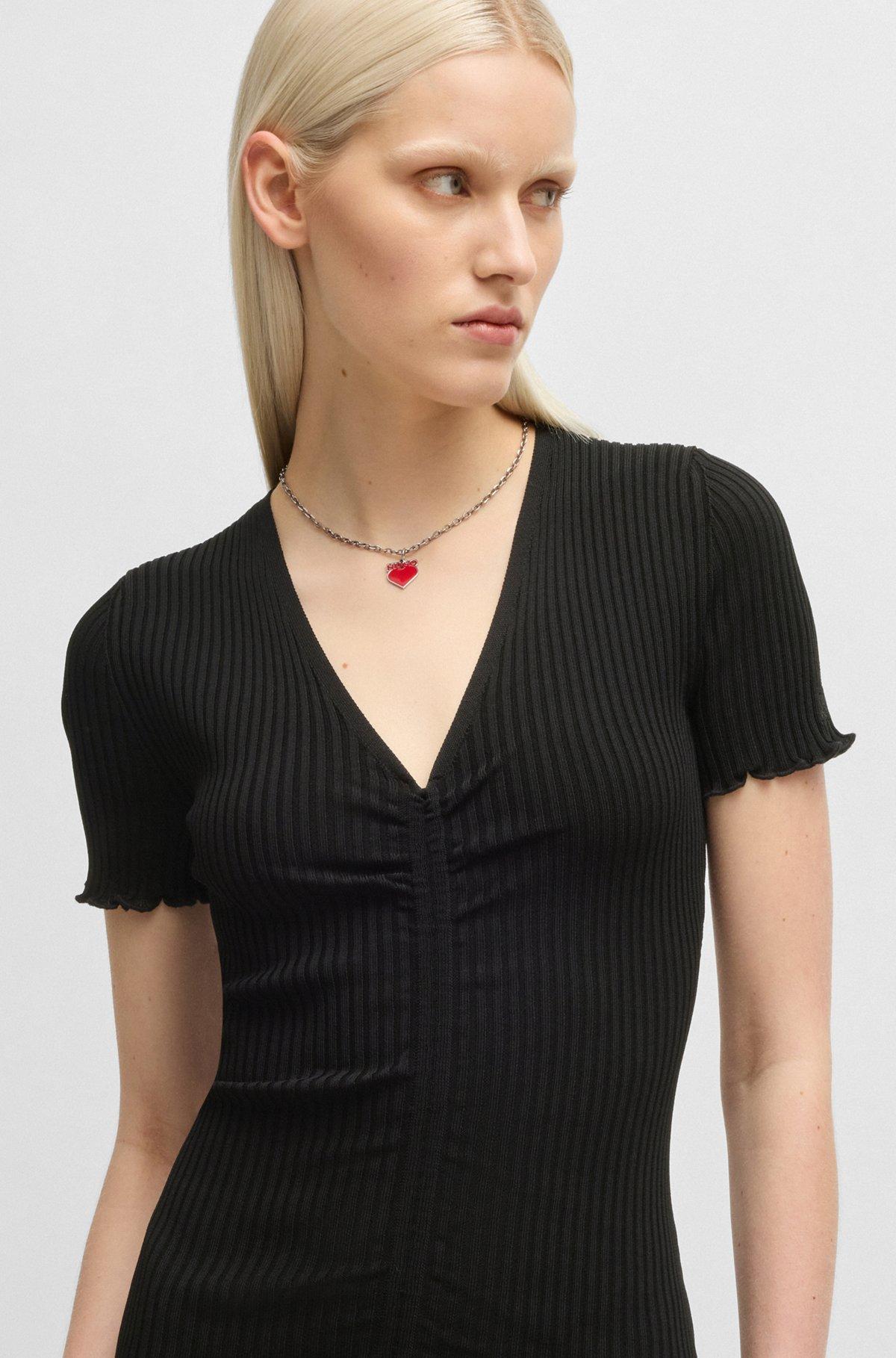 V-neck tube dress with gathered front Product Image