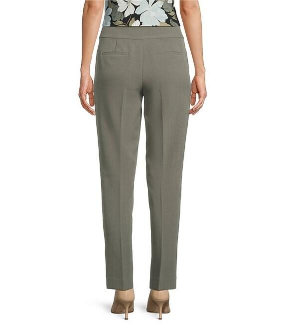 Kasper Crepe Fly Front Slim Leg Pants Product Image