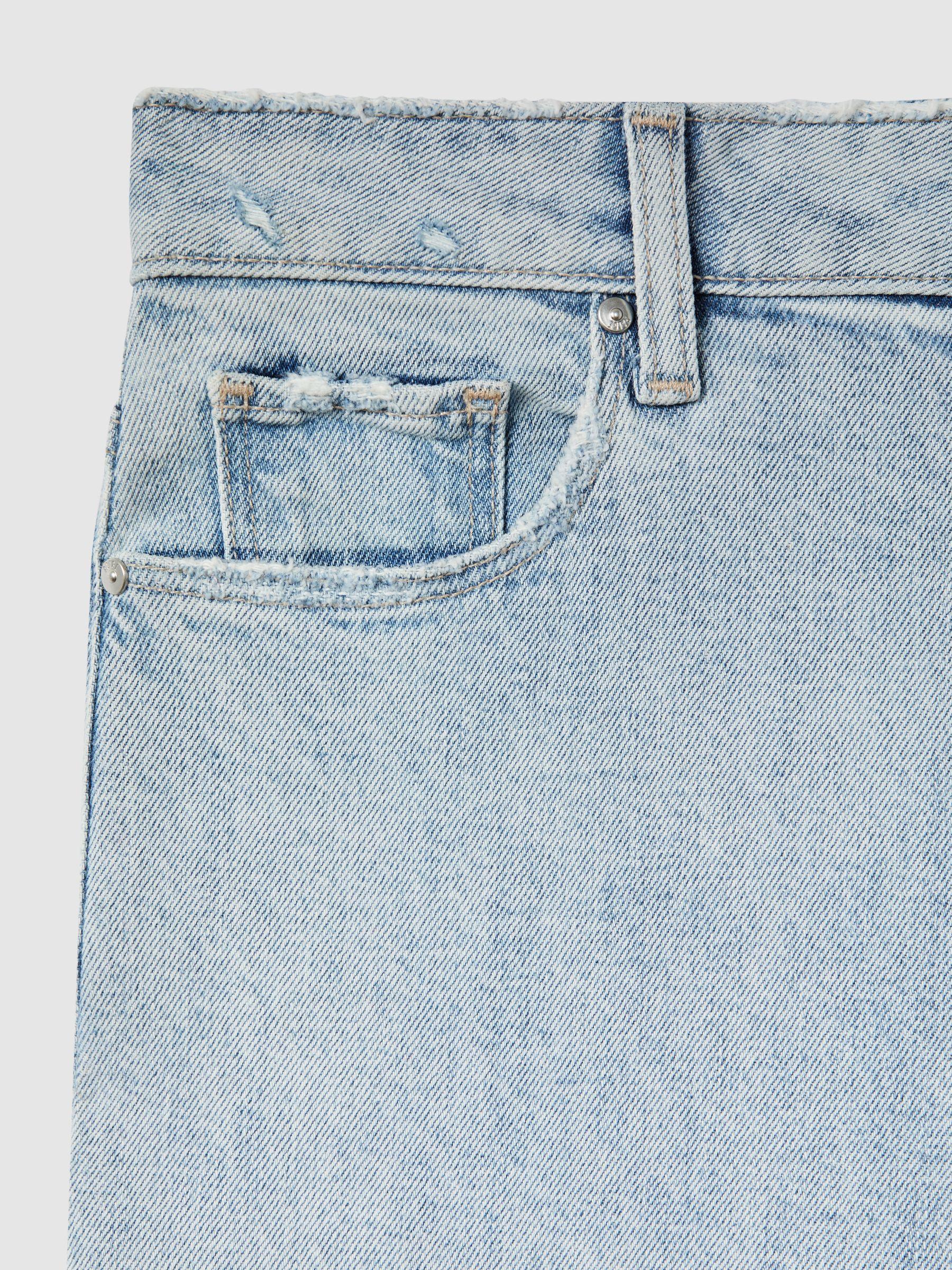 Paige Straight Leg Split Hem Jeans in Gianna Blue Product Image