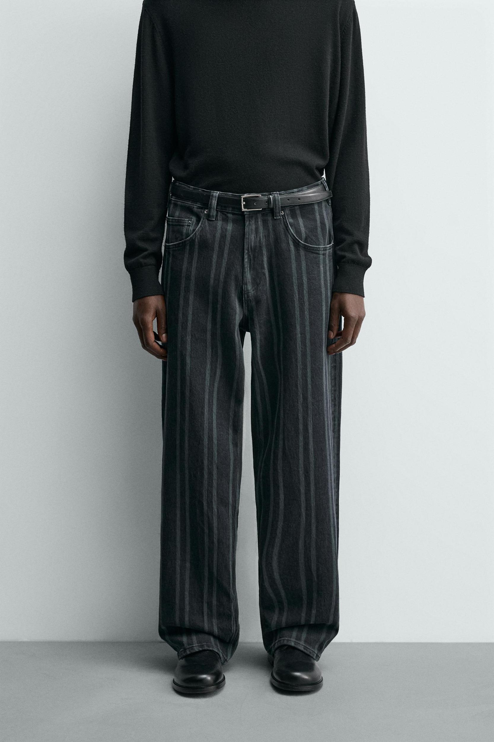 STRIPED RELAXED FIT JEANS Product Image