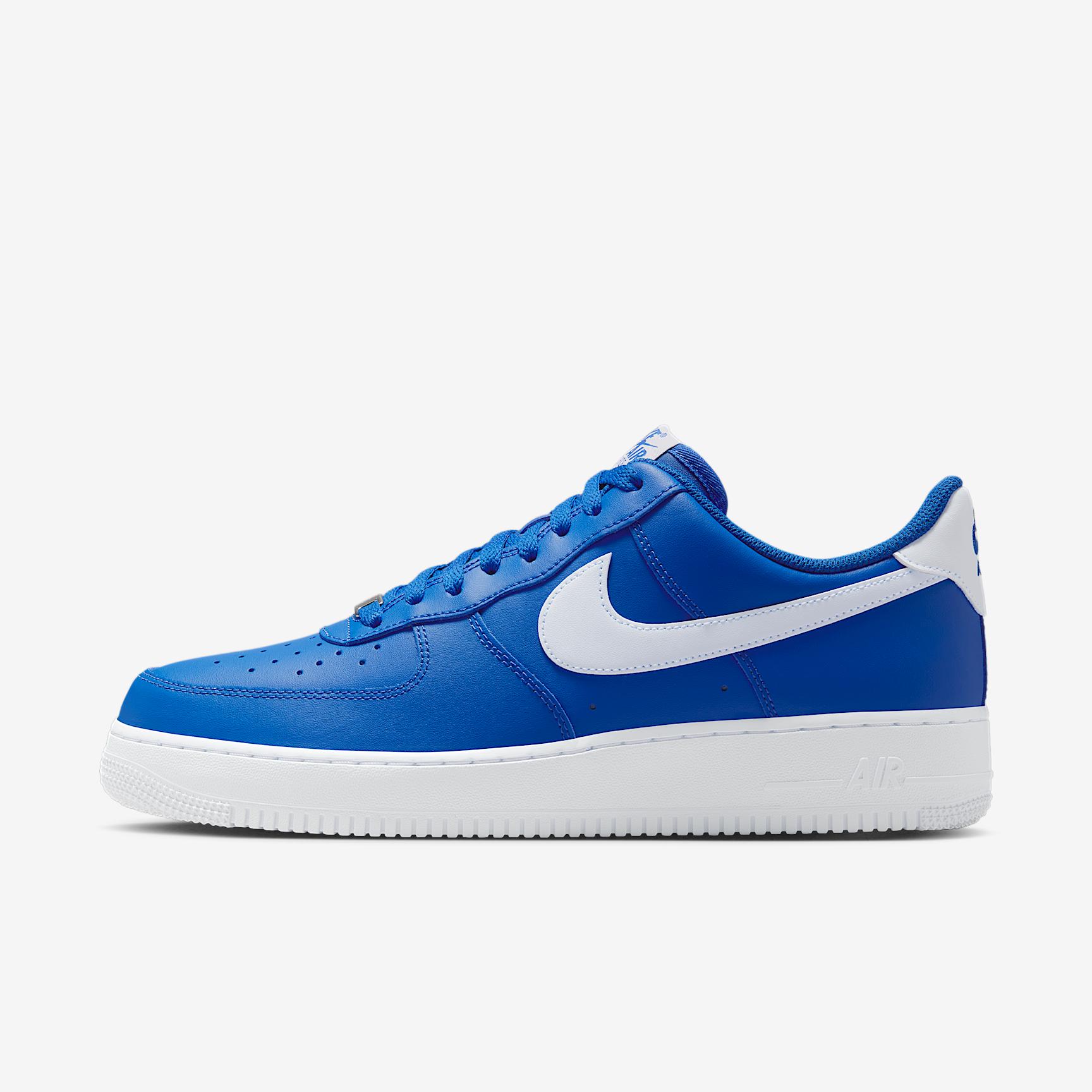 Nike Mens Nike Air Force 1 07 - Mens Shoes White/College Blue Product Image