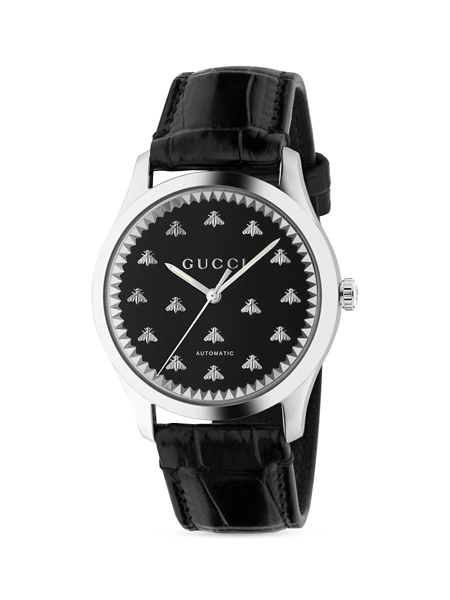 Mens G-Timeless Multibee Onyx Alligator Strap Watch Product Image
