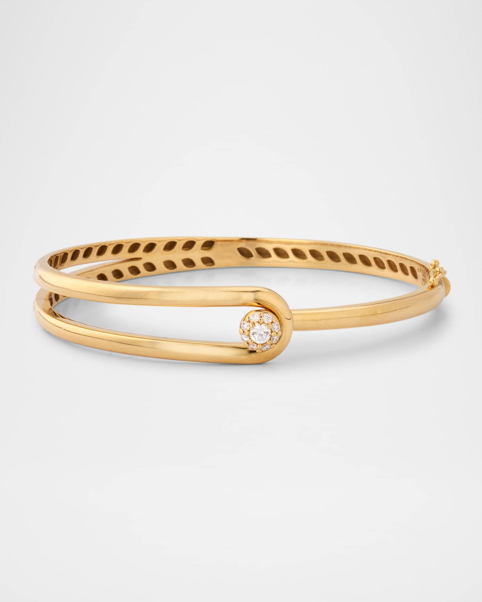 18K White Gold Diamond Bangle Bracelet  Product Image