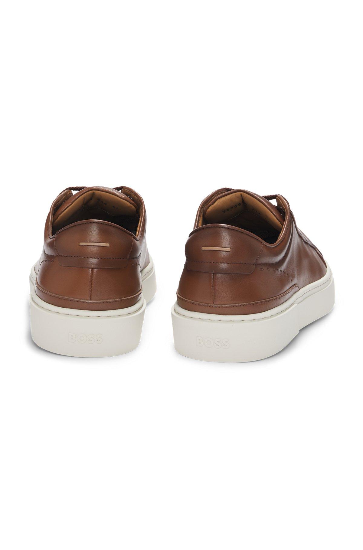 Gary low-top trainers in burnished leather Product Image