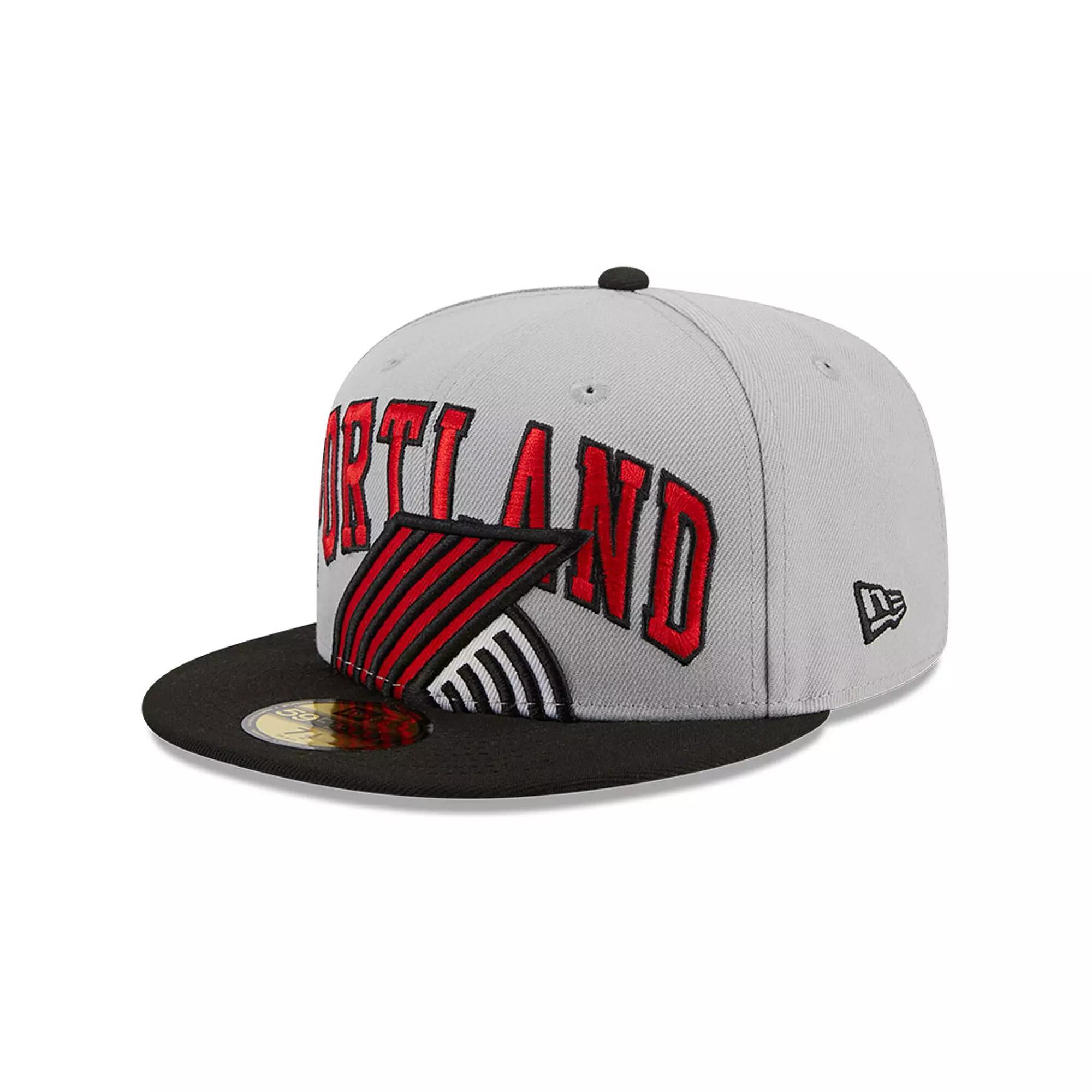 Men's New Era Gray/Black Portland Trail Blazers Tip-Off Two-Tone 59FIFTY Fitted Hat,  Product Image