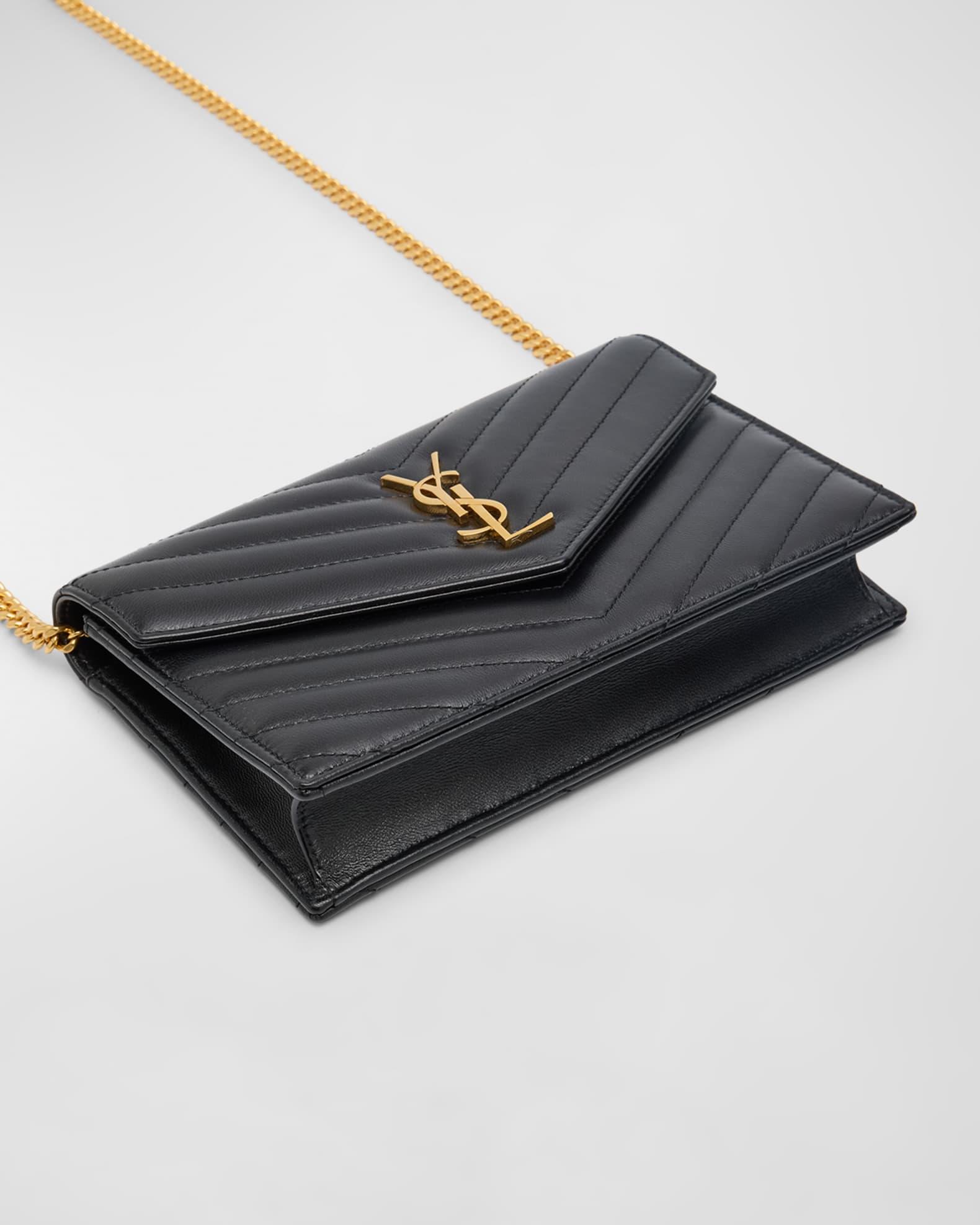 Small YSL Wallet on Chain in Quilted Leather  Product Image