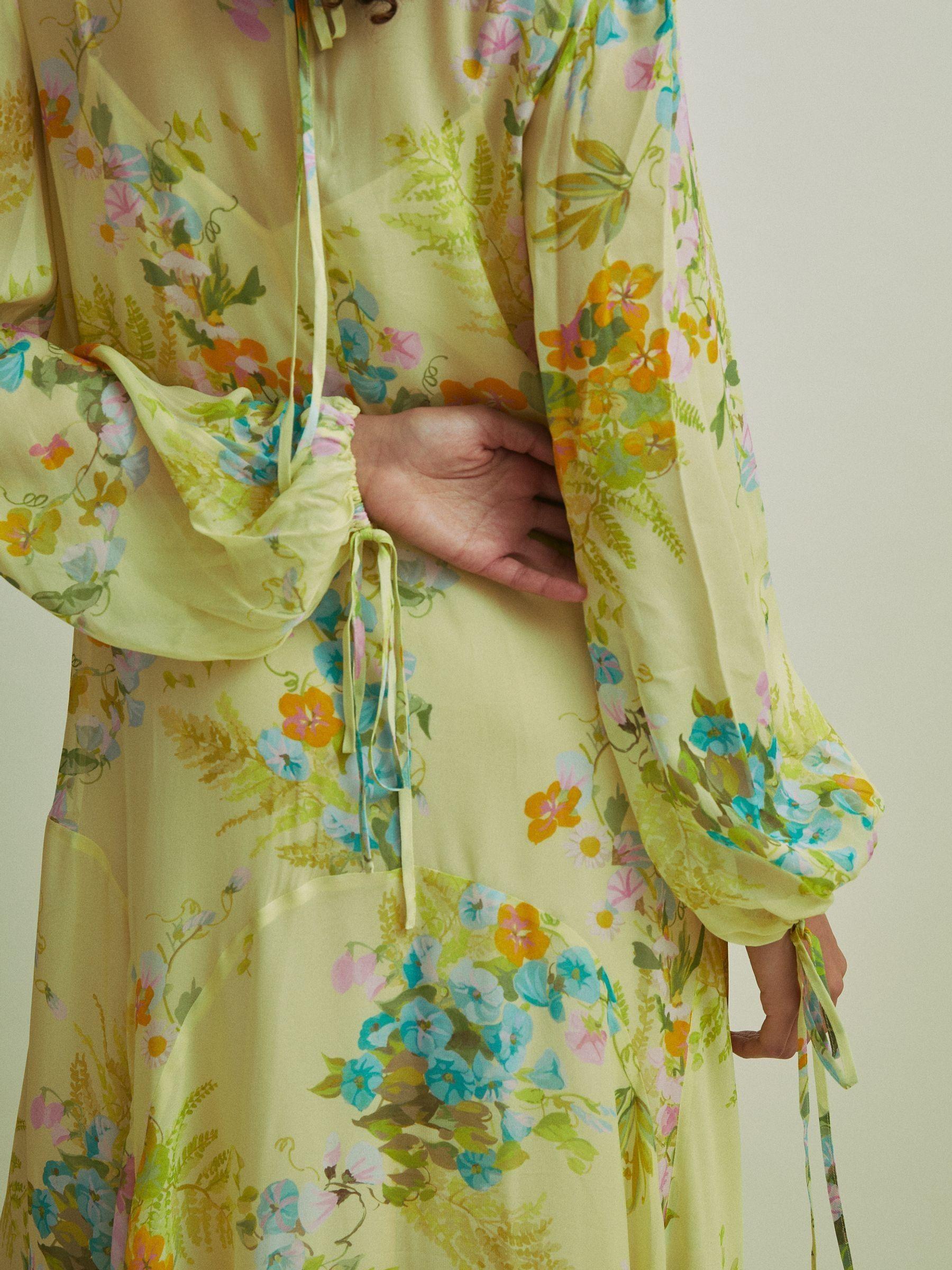 Florere Asymmetric Midi Dress in Pale Green Product Image