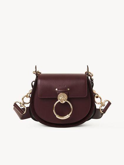 Small Tess bag in shiny & suede leather Product Image