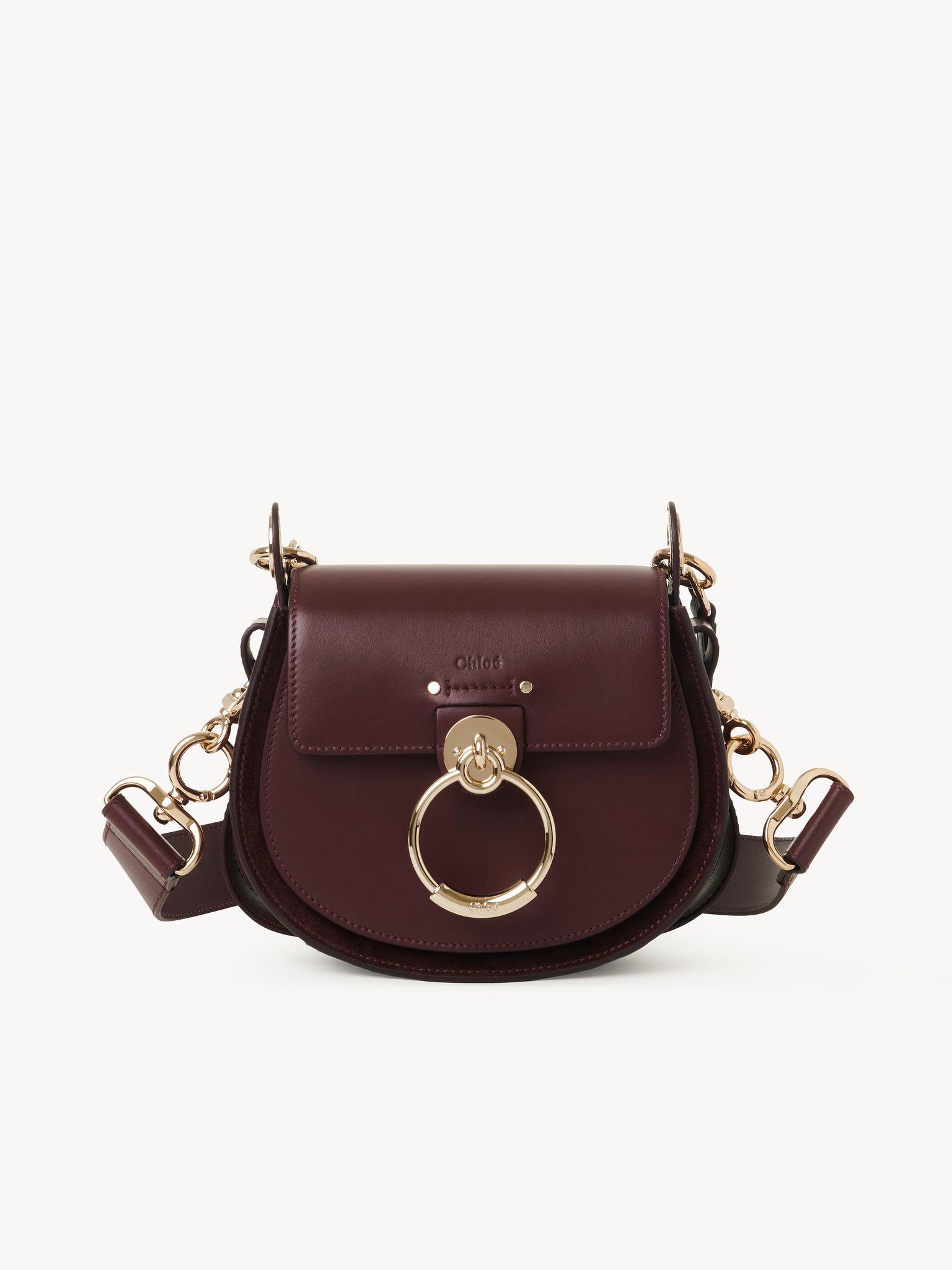 Small Tess bag in shiny & suede leather Product Image