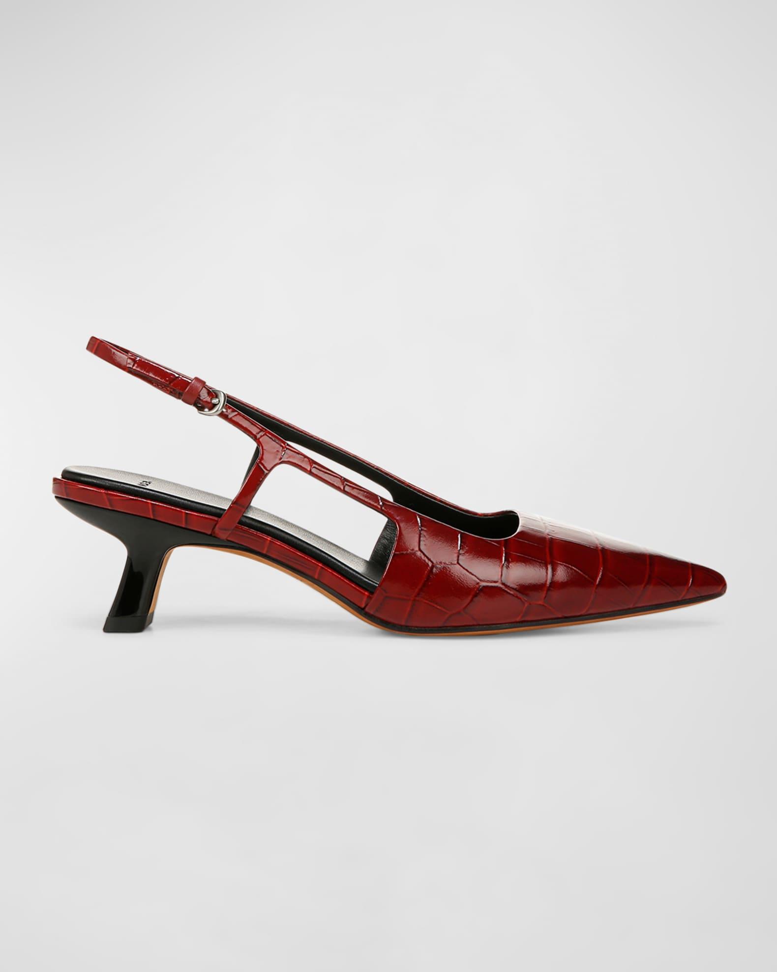 Bianca Croco Kitten Slingback Pumps Product Image