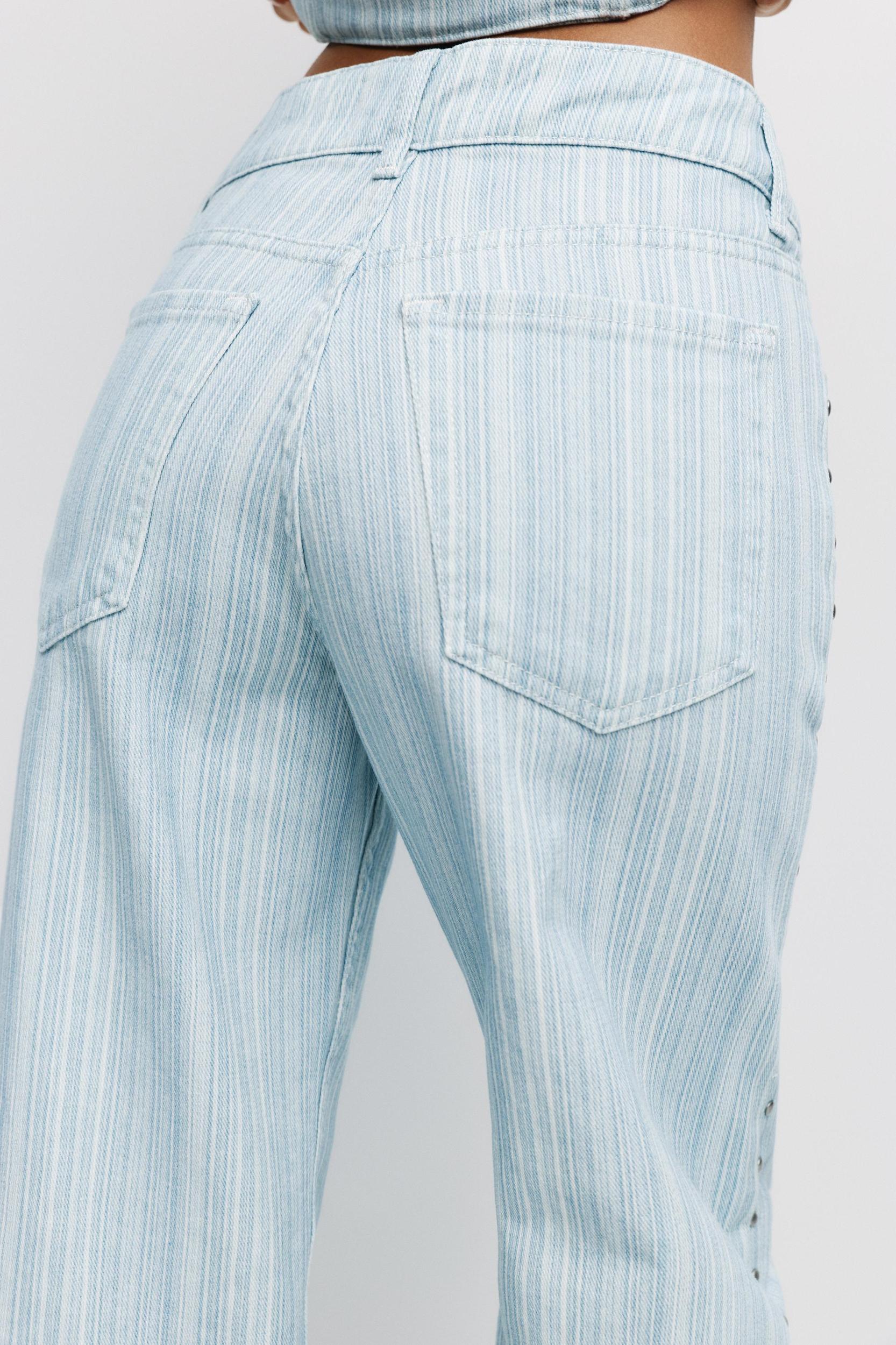 Straight-leg striped jeans Product Image