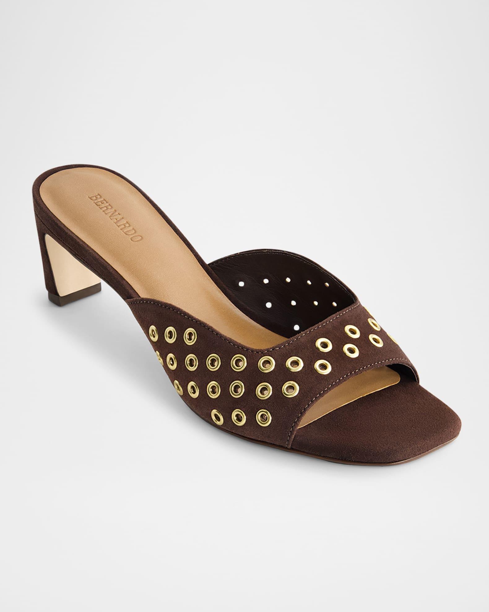 Suede Grommet Slide Mule Sandals Product Image