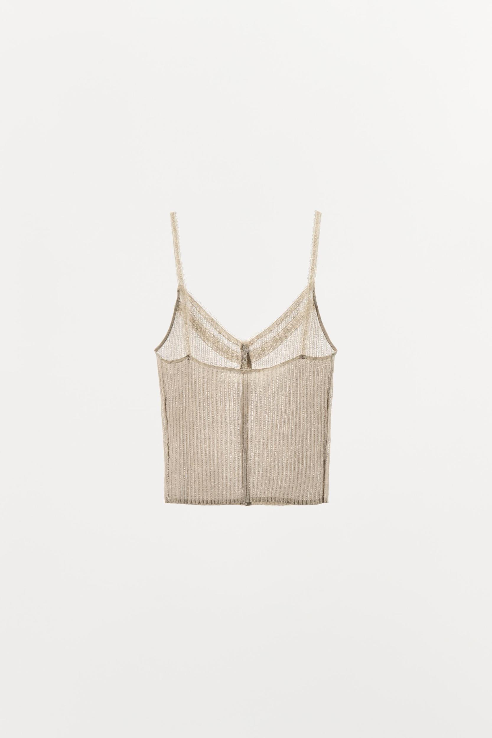 FINE KNIT LACE TOP Product Image