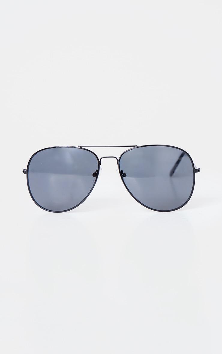 Black Metal Aviator Sunglasses Product Image