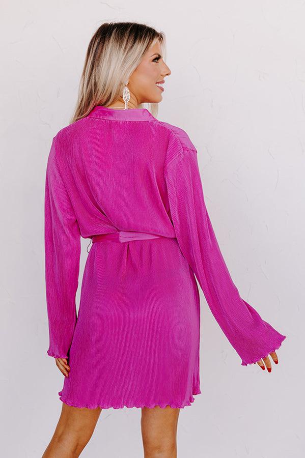 True To Form Pleated Dress In Fuchsia Product Image