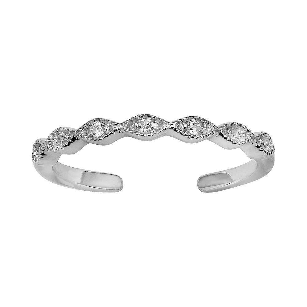 PRIMROSE Sterling Silver Cubic Zirconia Toe Ring, Women's, Silver Tone Product Image