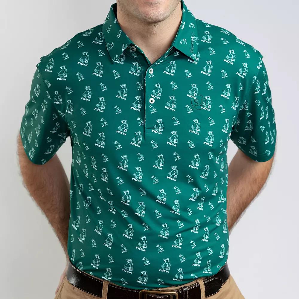 Mens SwingJuice Golf Press Polo Green Product Image