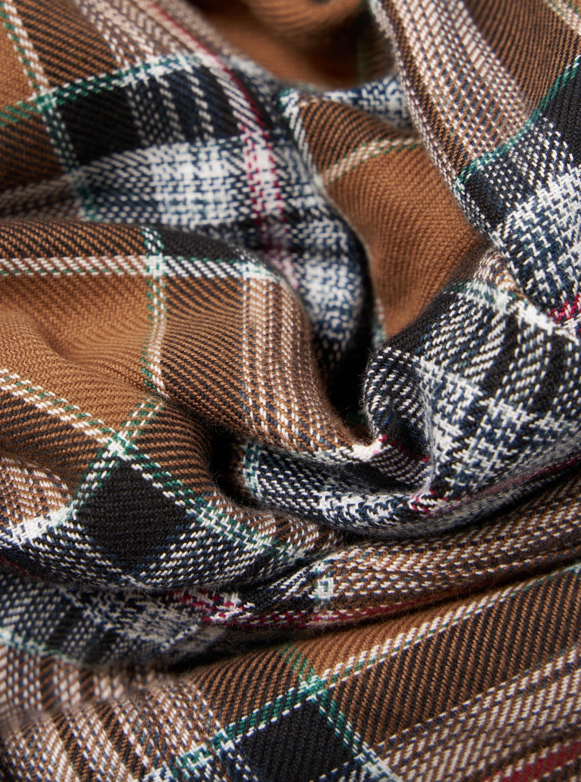 Universal Works Long Pyjama Set in Brown Ikat Twill Check Product Image