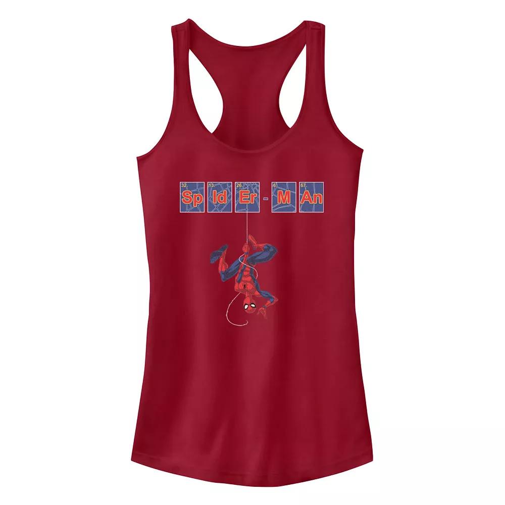 Juniors' Marvel Spider-Man Periodic Element Tiles Graphic Tank Top, Girl's, Size: Large, Red Product Image