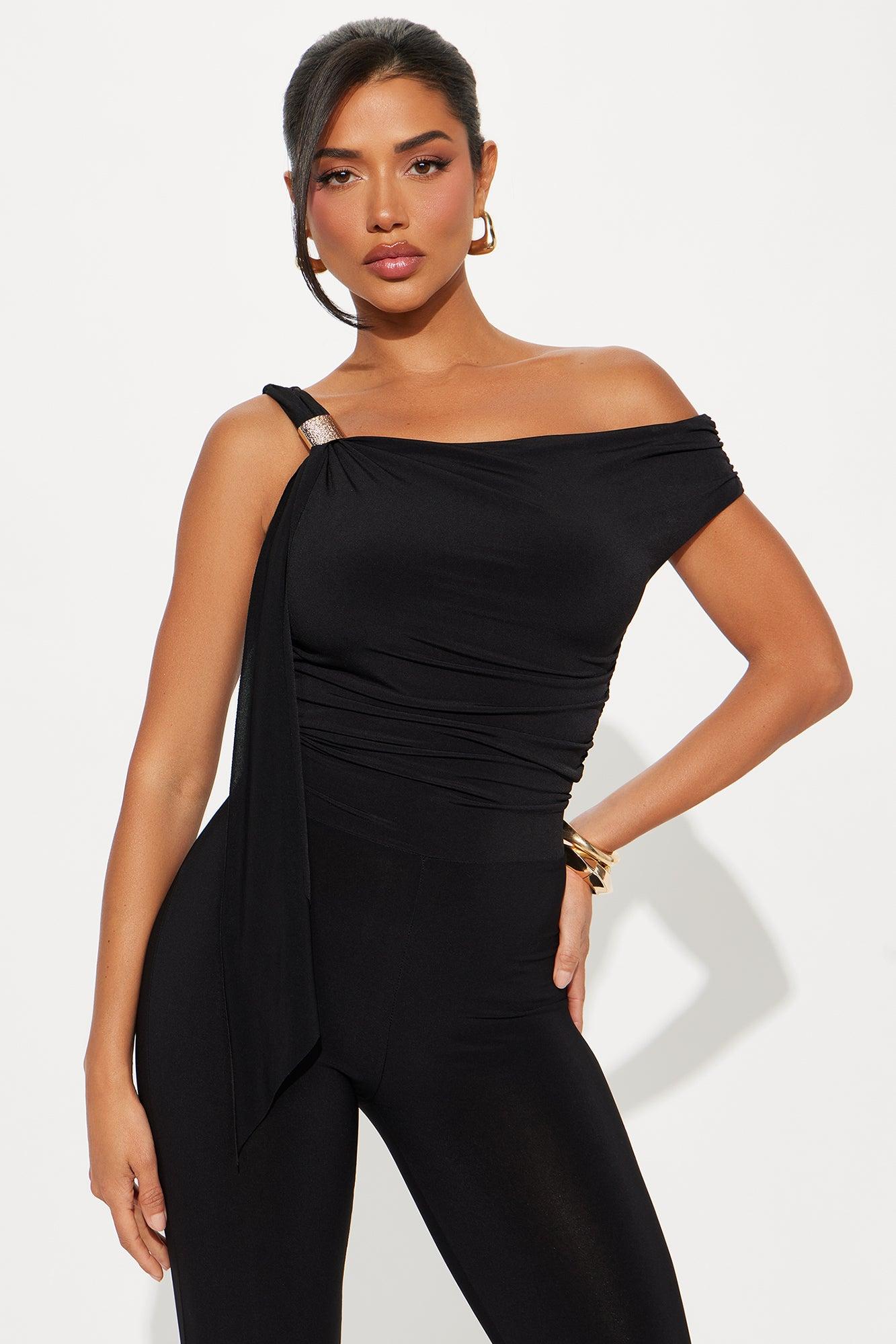 Capture The Moment Stacked Jumpsuit - Black Product Image