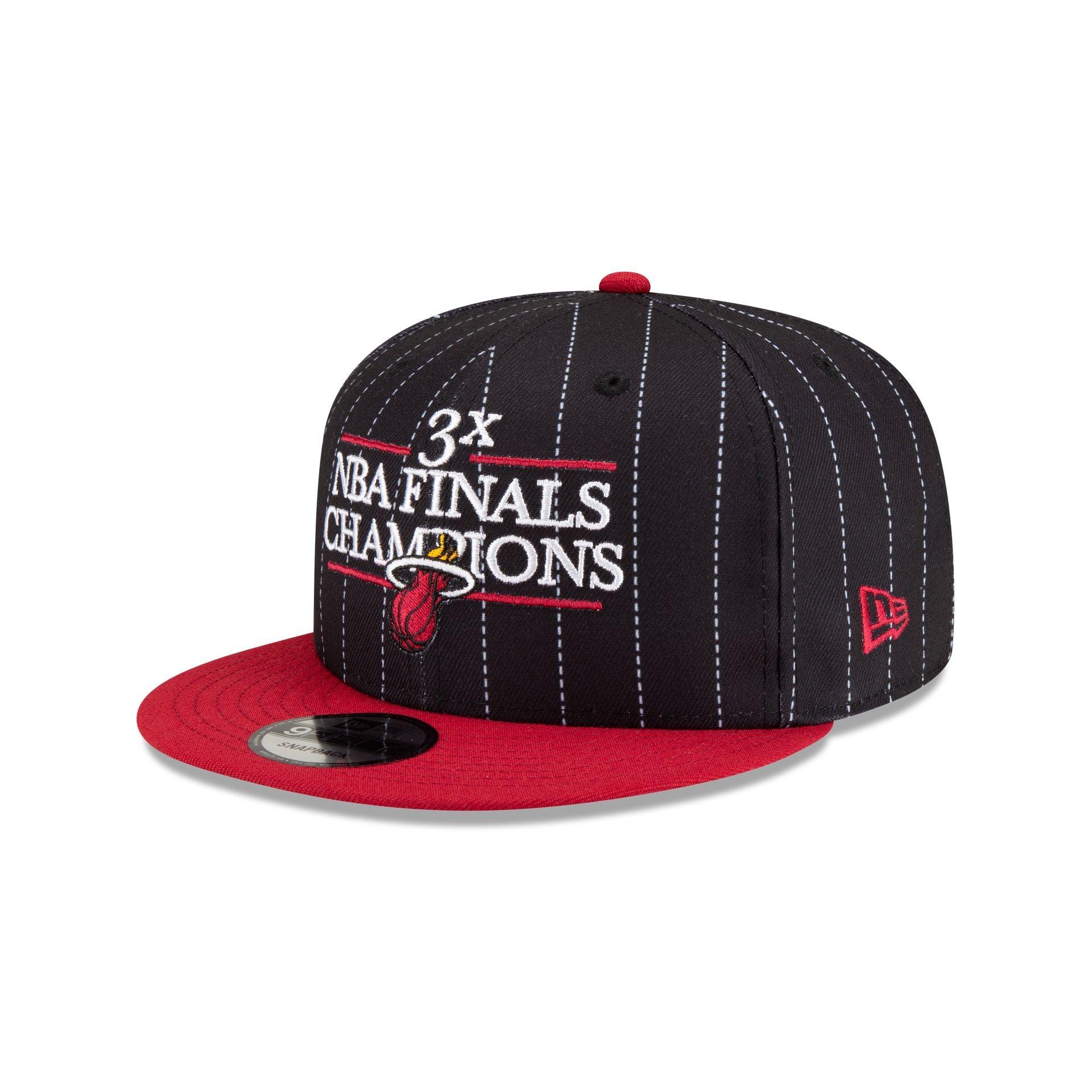 Just Caps NBA Champion Pinstripe Miami Heat 9FIFTY Snapback Hat Male Product Image