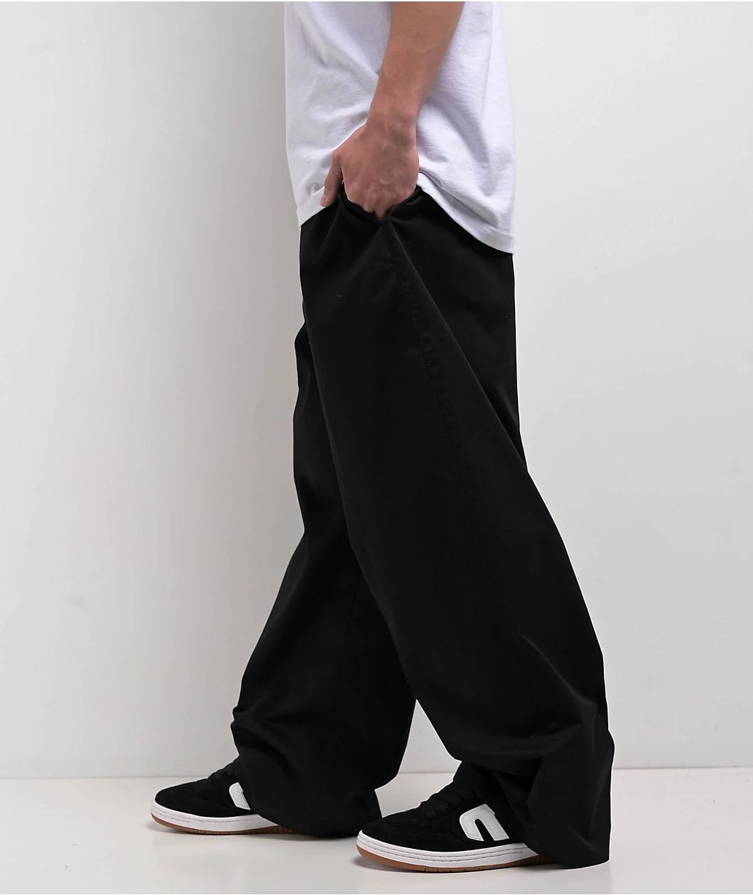 Empyre Cool Black Ultra Wide Skate Chino Pants Product Image