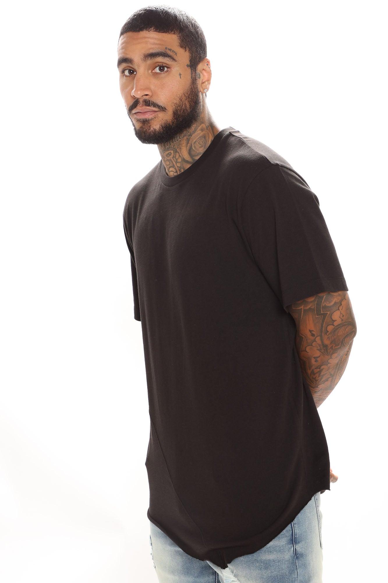 Cameron Asymmetrical Short Sleeve Tee - Black Product Image