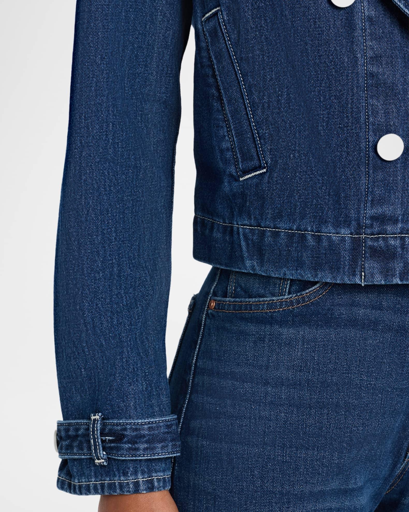 Maddox Cropped Denim Trench Coat Product Image