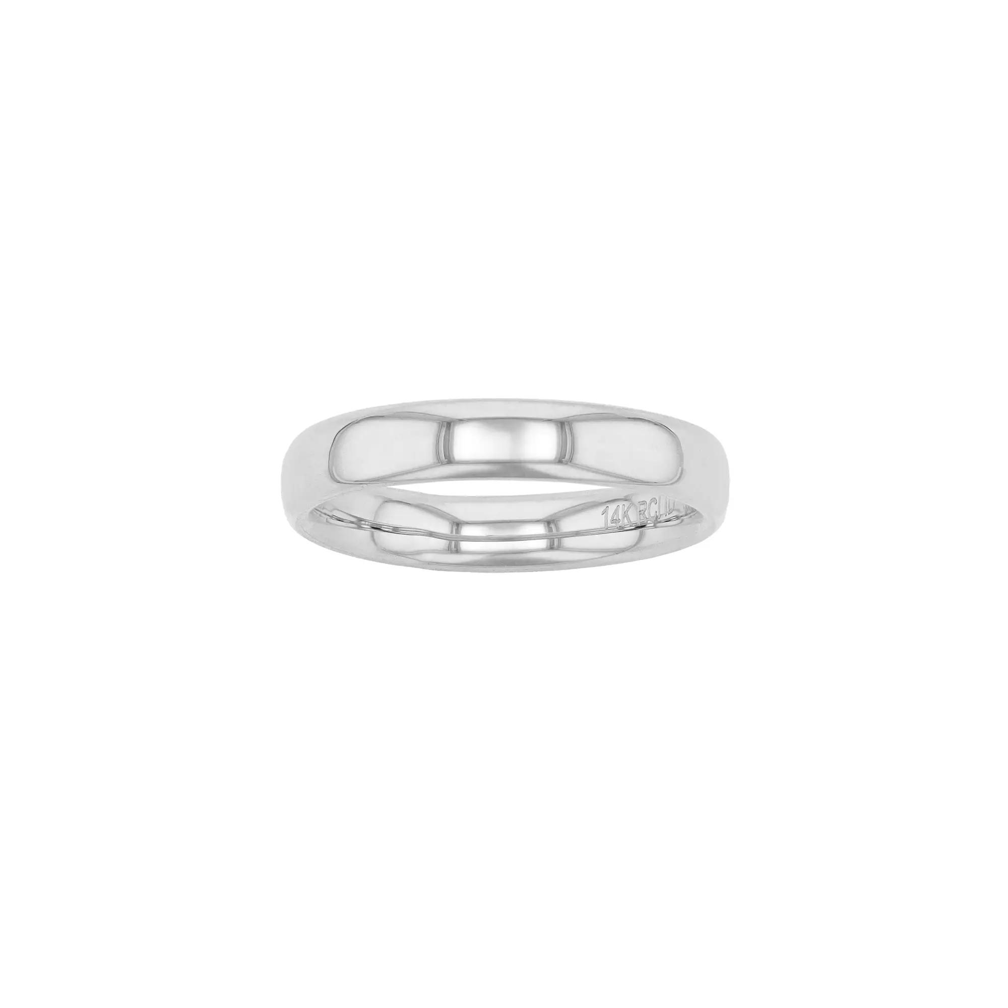 14k Gold 4 mm Wedding Band, Women's, Size: 10, 14k White Gold Product Image