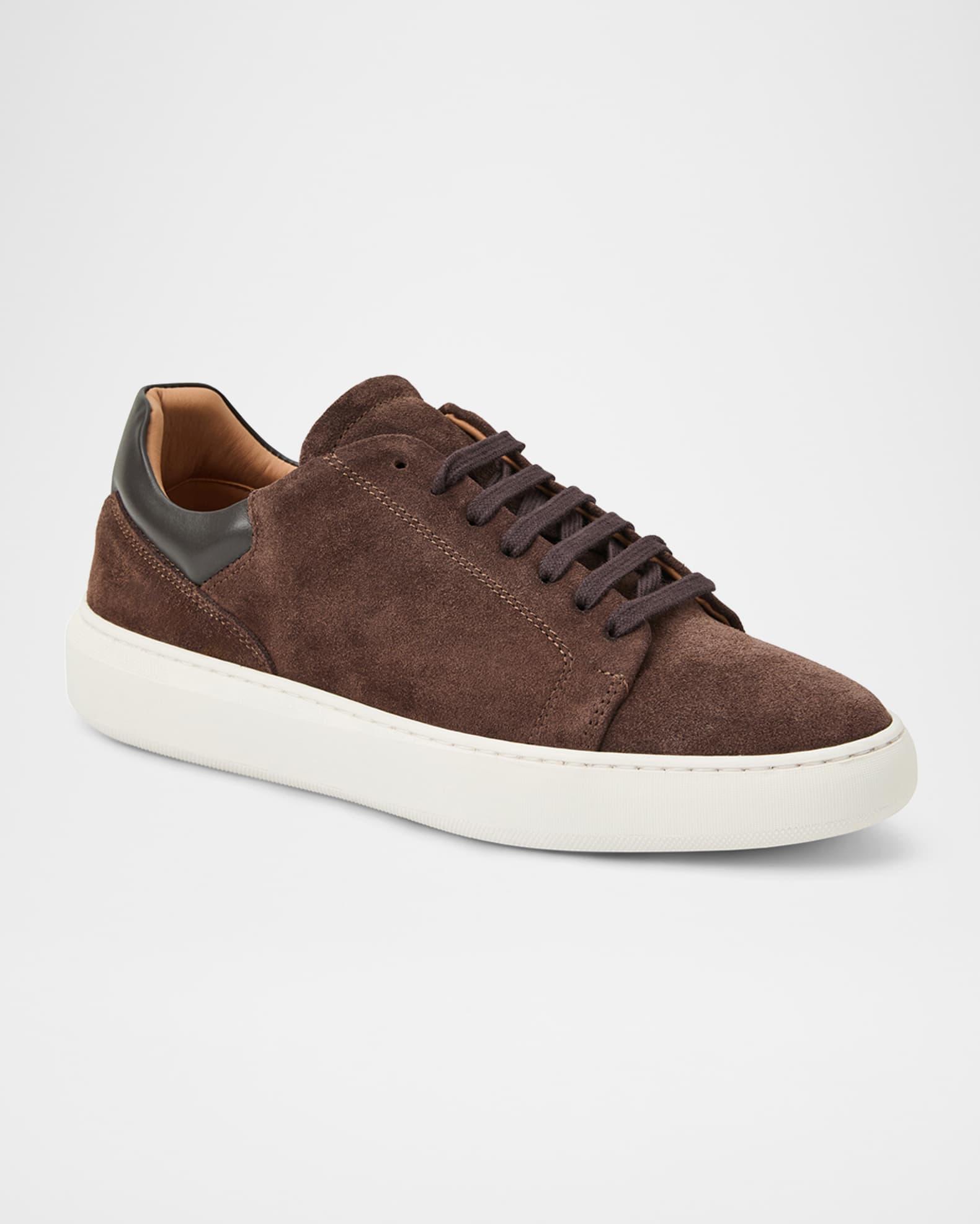 Men's Salvatore Low-Top Suede Sneakers  Product Image