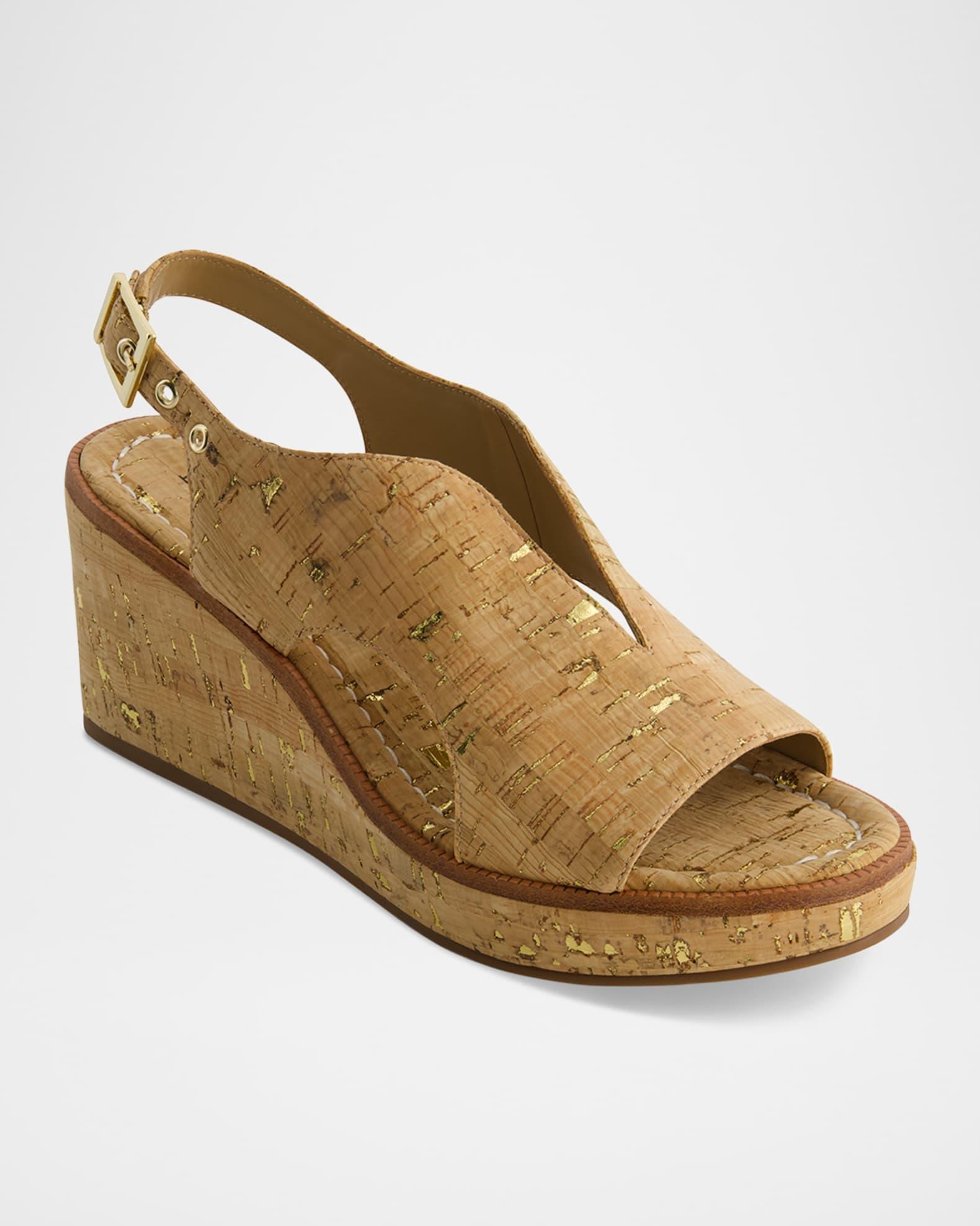 Kuarta Cork Wedge Slingback Sandals Product Image
