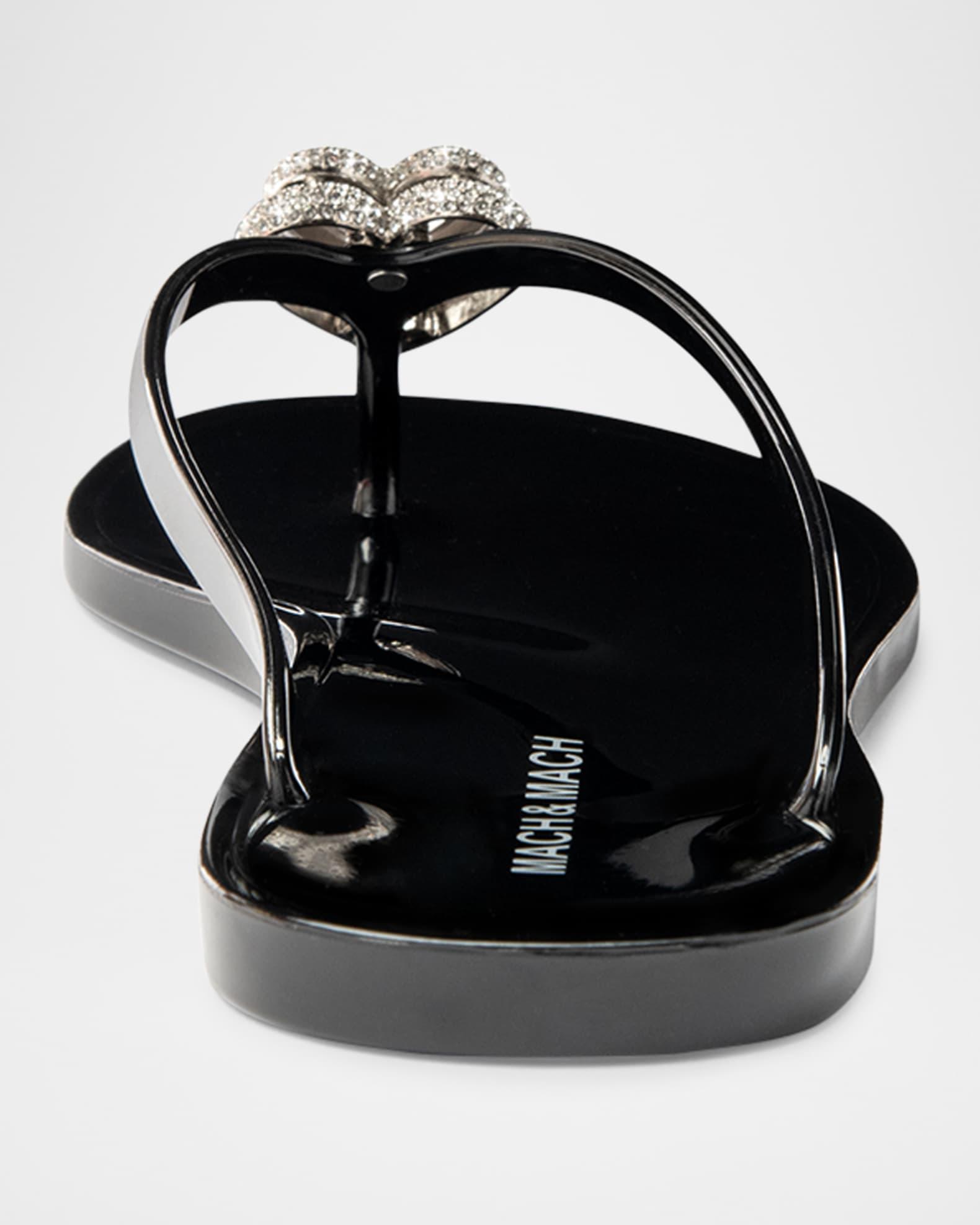 Double Heart Rubber Thong Sandals Product Image