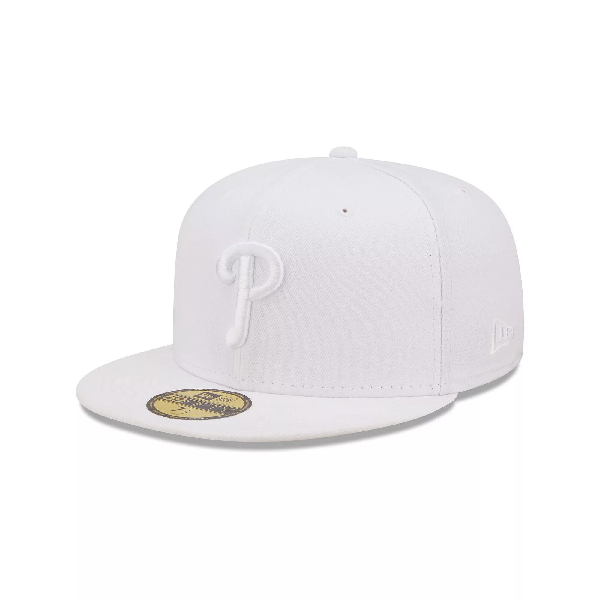 Men's New Era Philadelphia Phillies White on White 59FIFTY Fitted Hat, Size: 7 1/8 Product Image