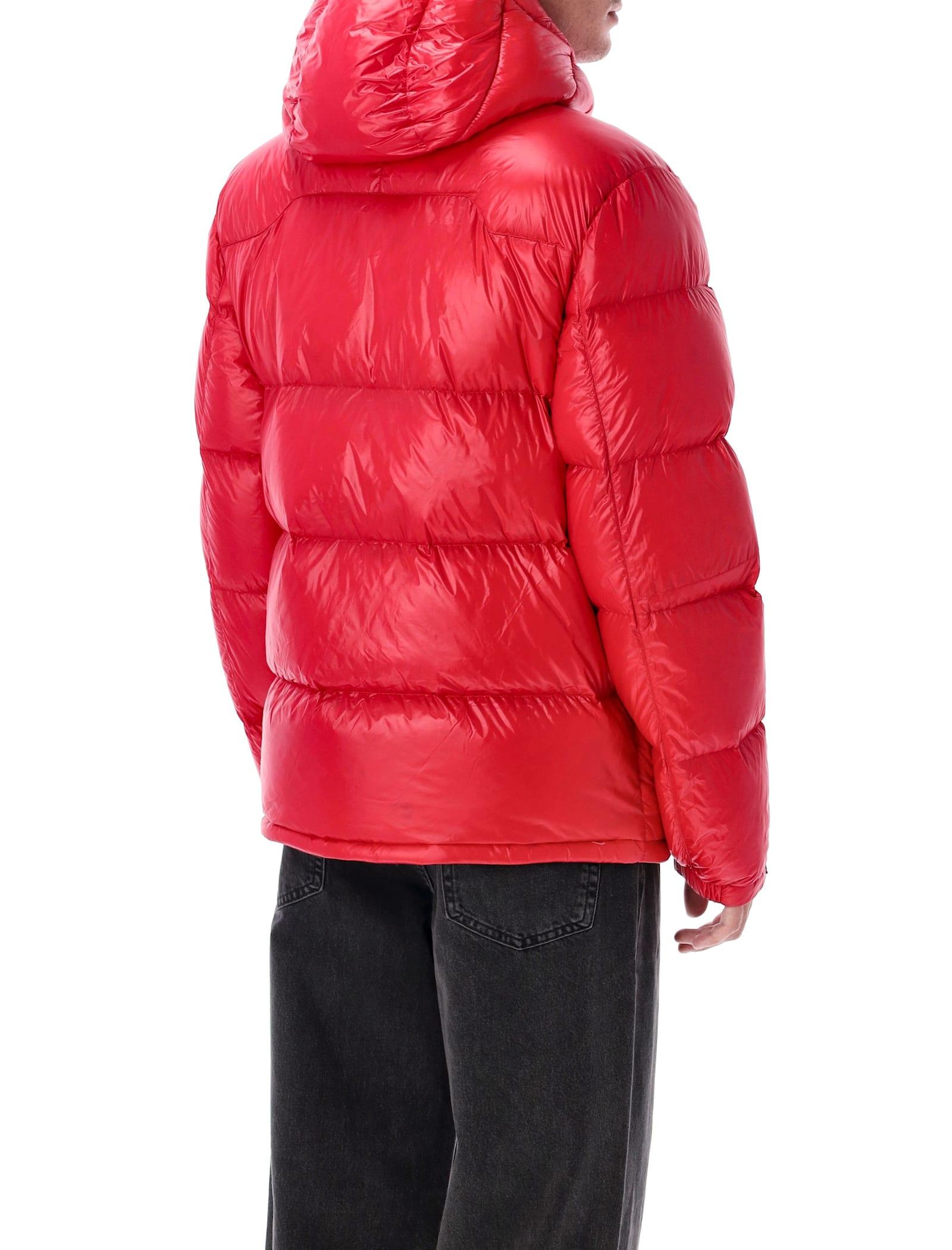 POLO RALPH LAUREN The Gorham Glossed Down Jacket With Detachable Hood In Red Product Image