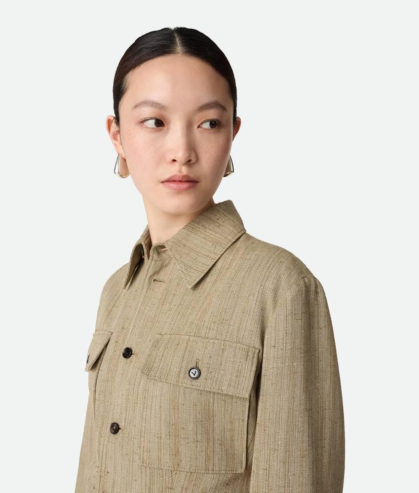 Women's Viscose Silk Shirt Jacket in Algae Product Image