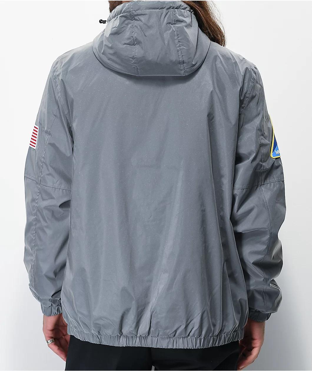 Members Only Space Suit Silver Reflective Pullover Jacket Product Image