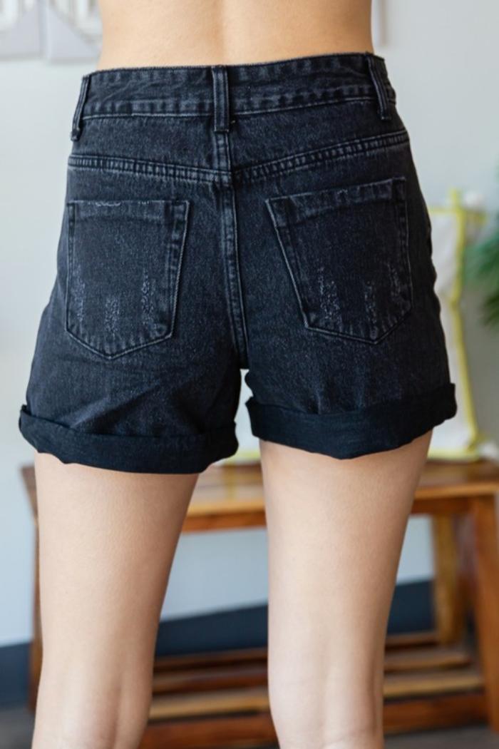 Distressed Roll Up Shorts Product Image