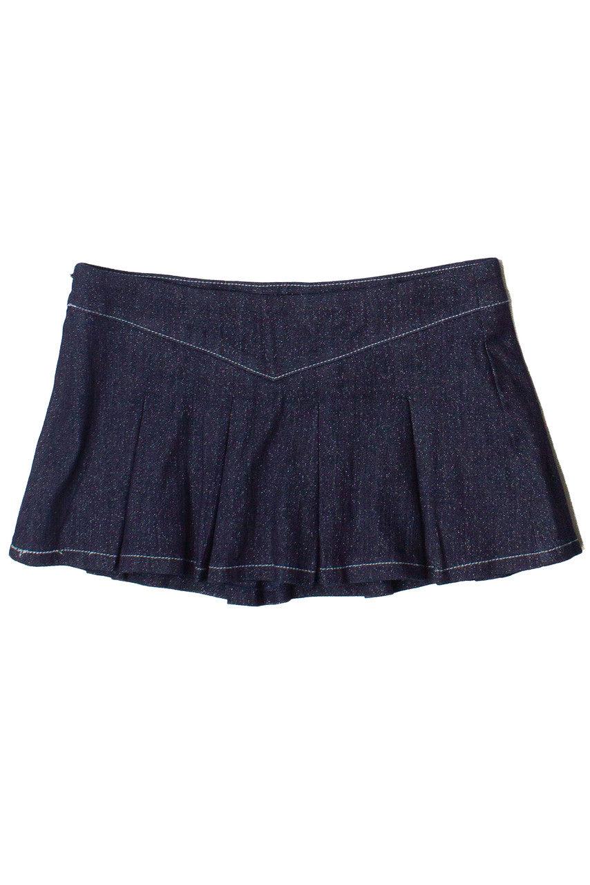 Low Rise Sparkle Denim Mini Skort Product Image