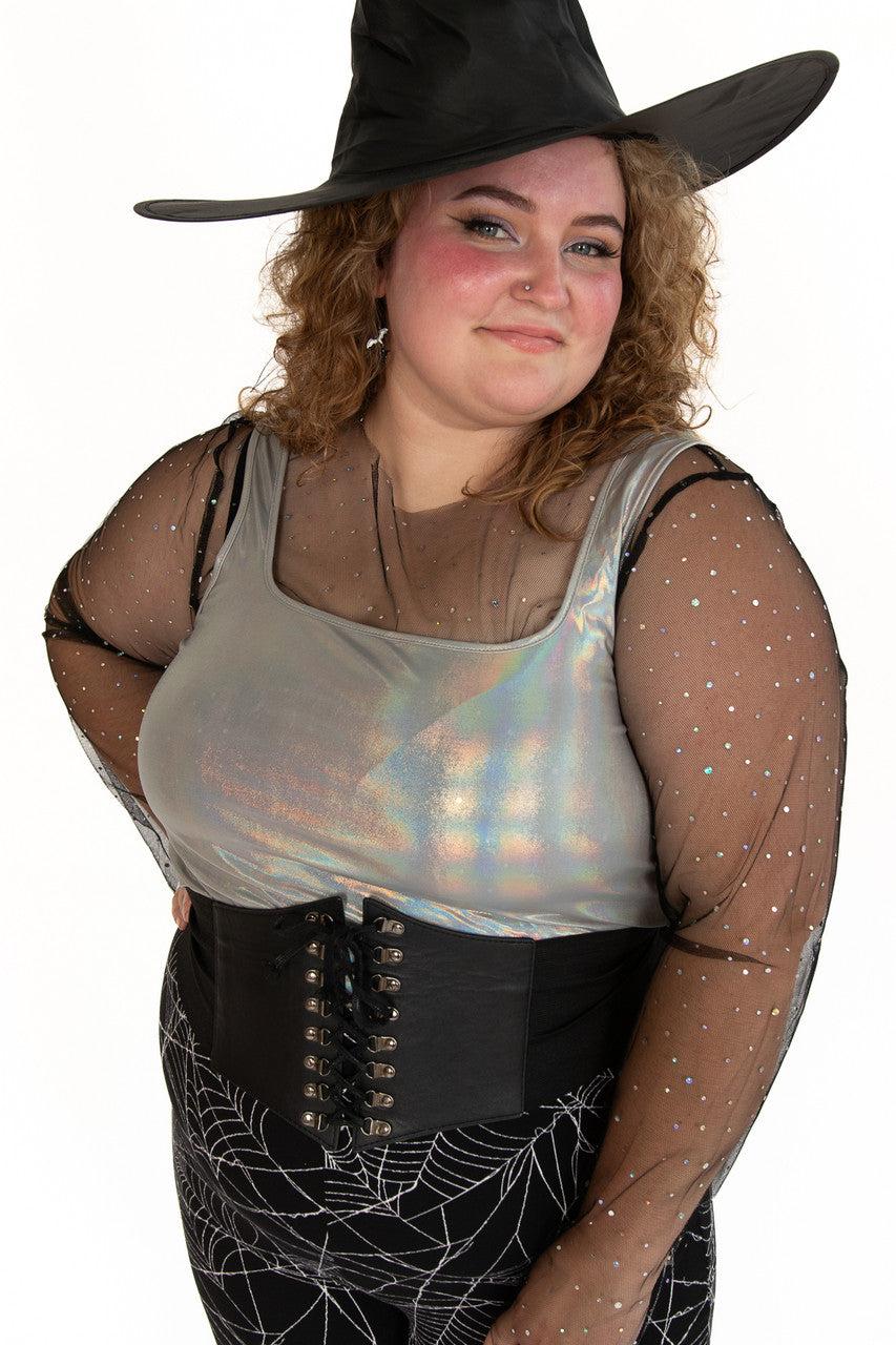 Extended Sizes Mesh Holo Dot Long Sleeve Product Image