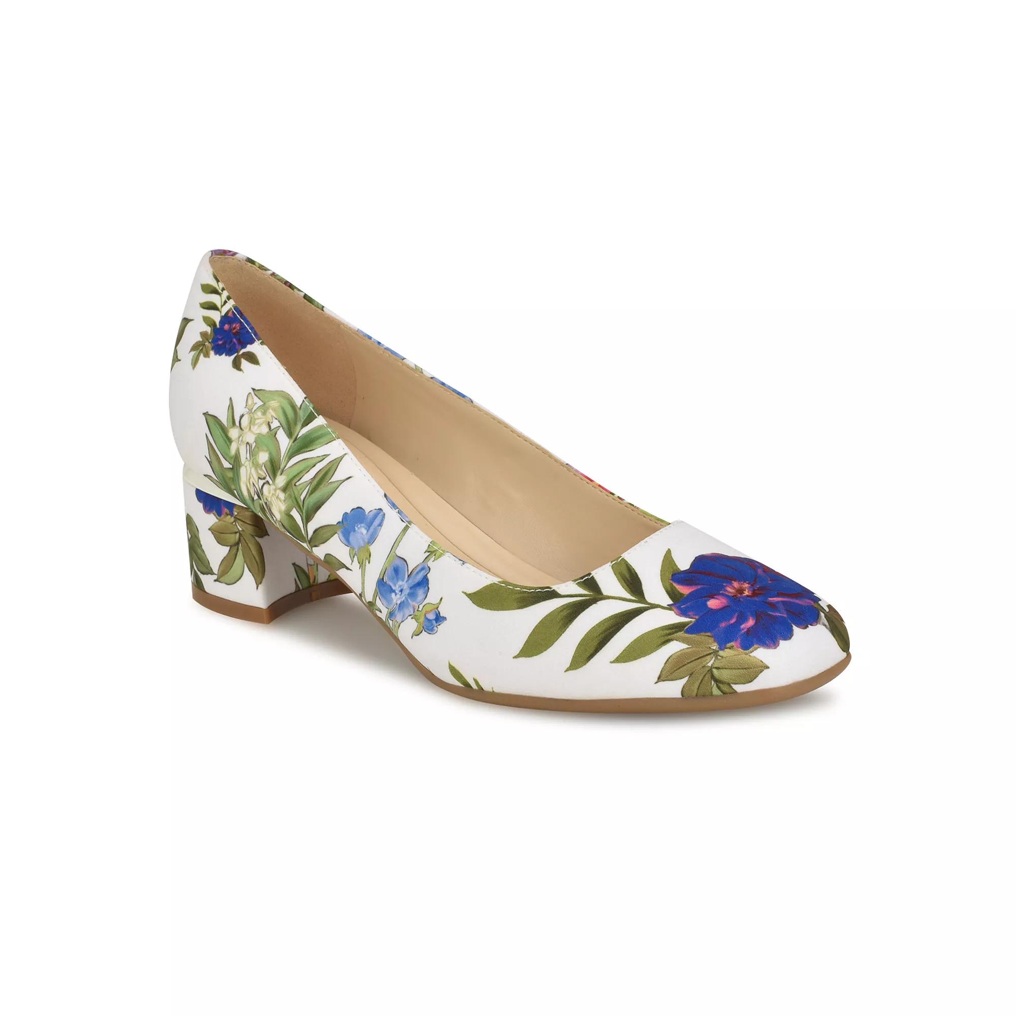 Nine West Geona Women's Dress Pumps, Size: 6, White Garden Print Product Image