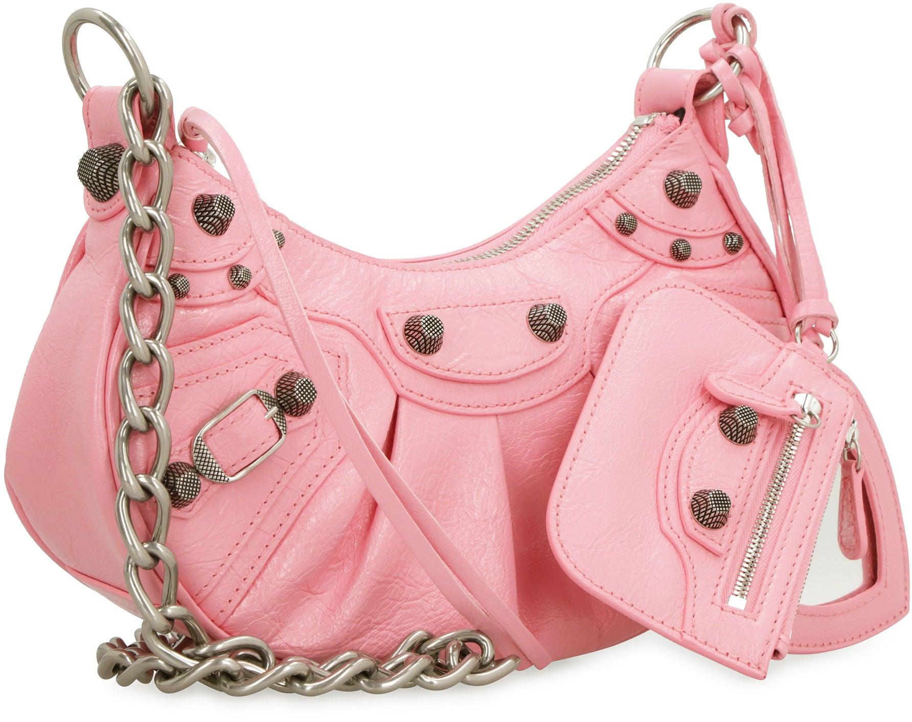 BALENCIAGA Women Pink Nappa Leather Le Cagole Xs Crossbody Bag Product Image