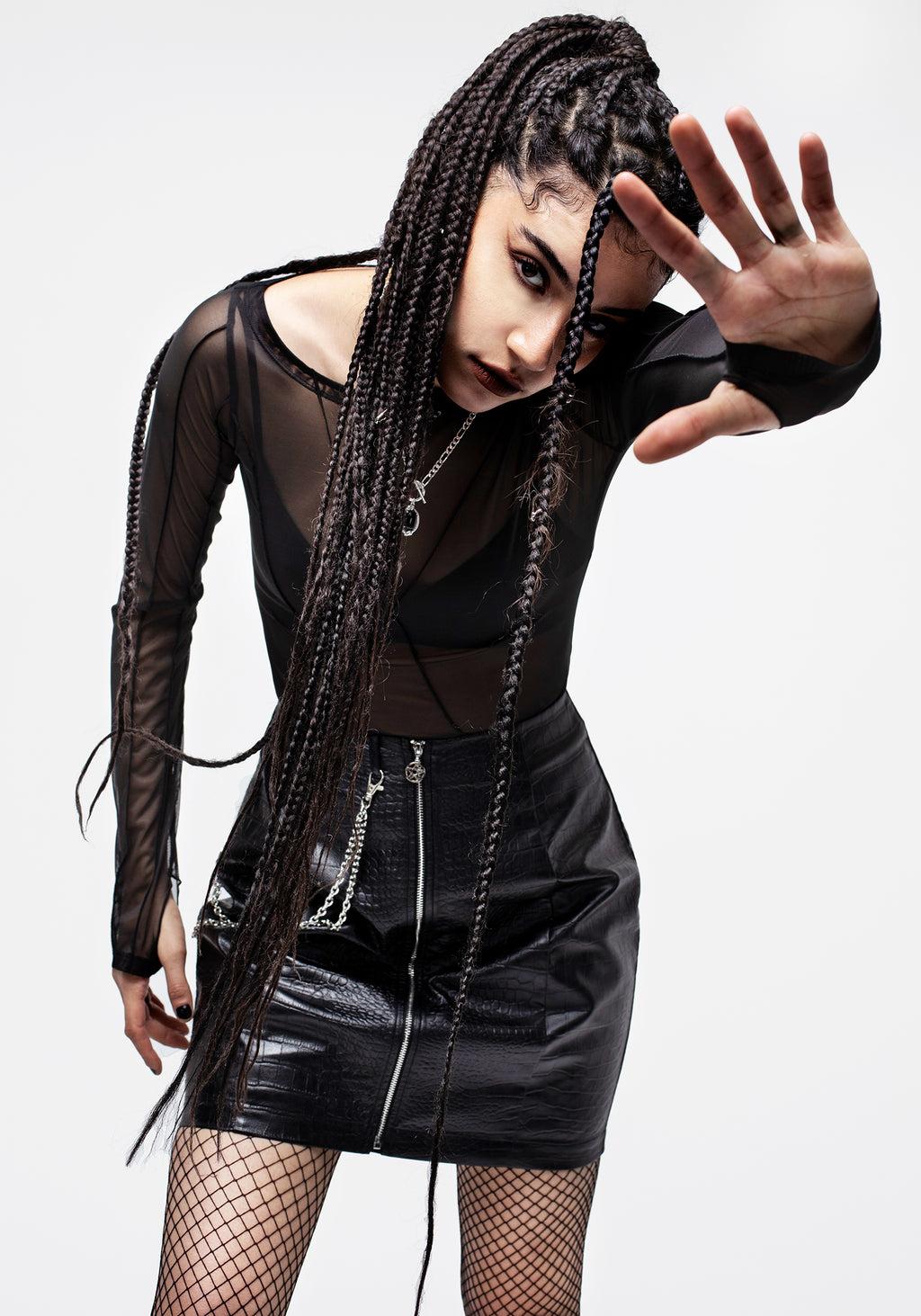 Antrum Zip Front Mini Skirt Product Image