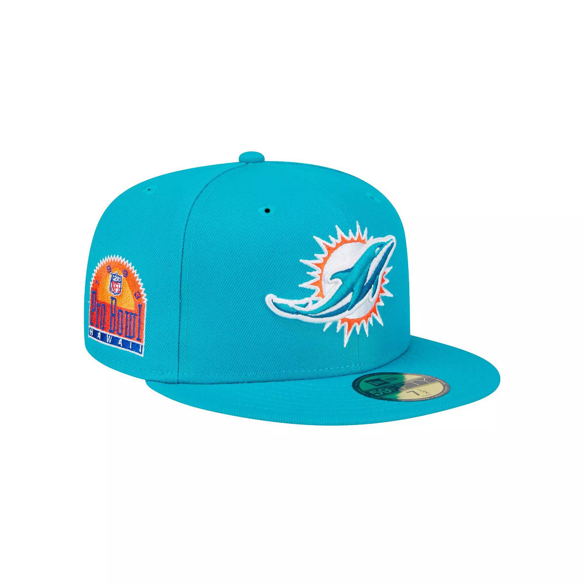 Men's New Era Aqua Miami Dolphins Main Patch 59FIFTY Fitted Hat,  Product Image