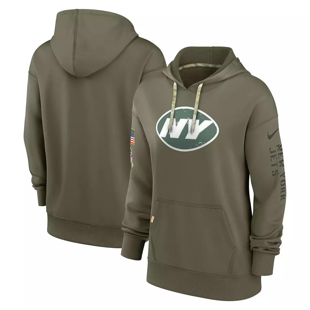 Women's Nike Olive New York Jets Salute To Service Performance Pullover Hoodie, Size: Large, Team Product Image