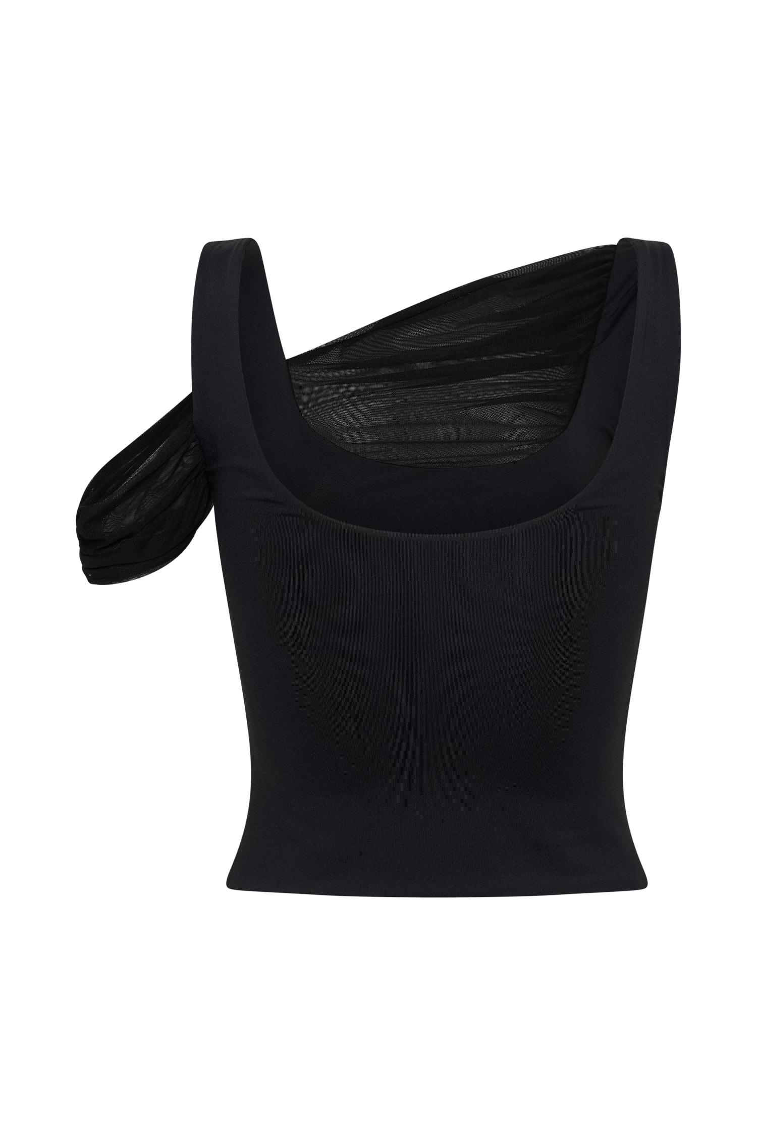 Jules Recycled Nylon And Mesh Sleeveless Top - Black Product Image