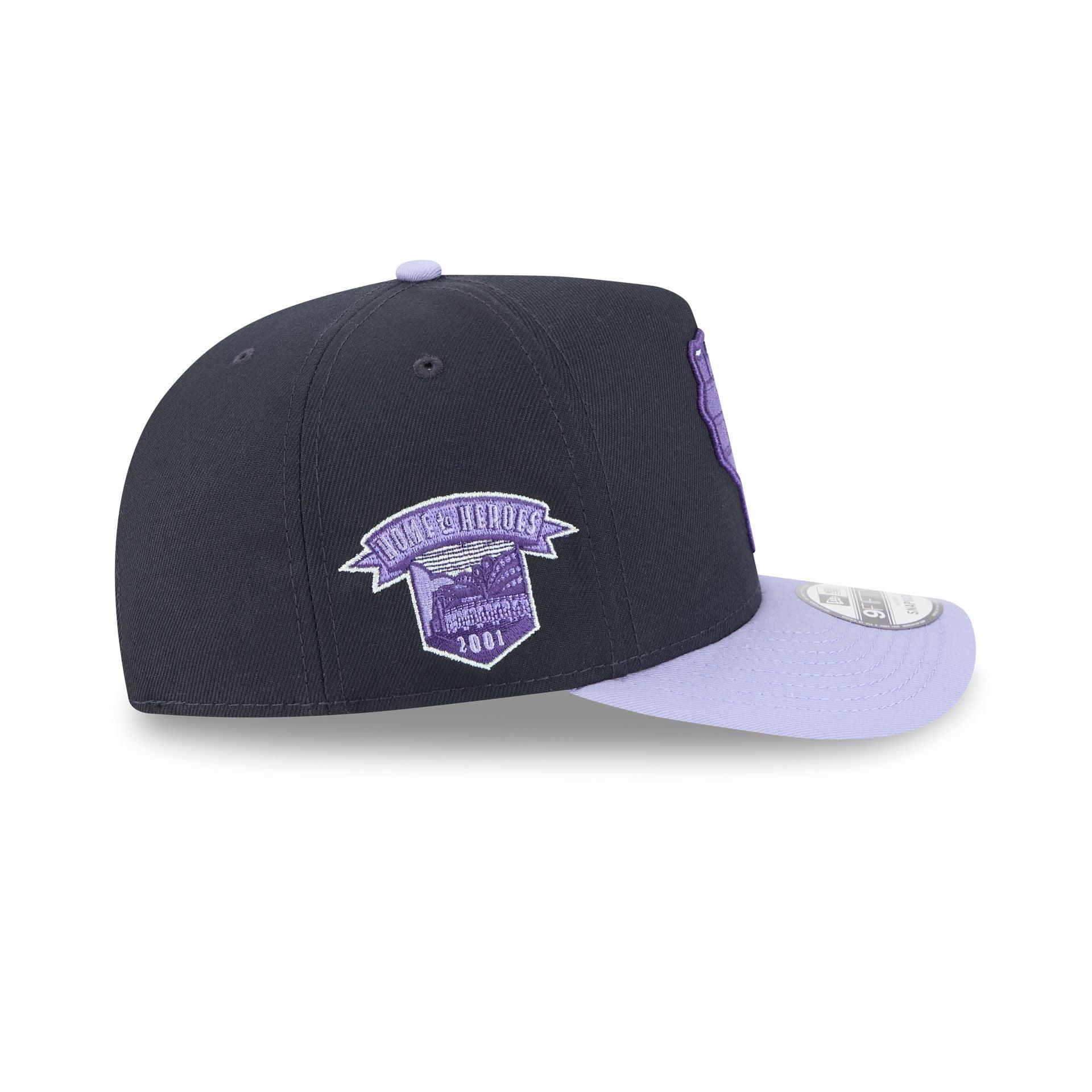 Milwaukee Brewers Navy Lavender 9FIFTY A-Frame Snapback Hat Male Product Image