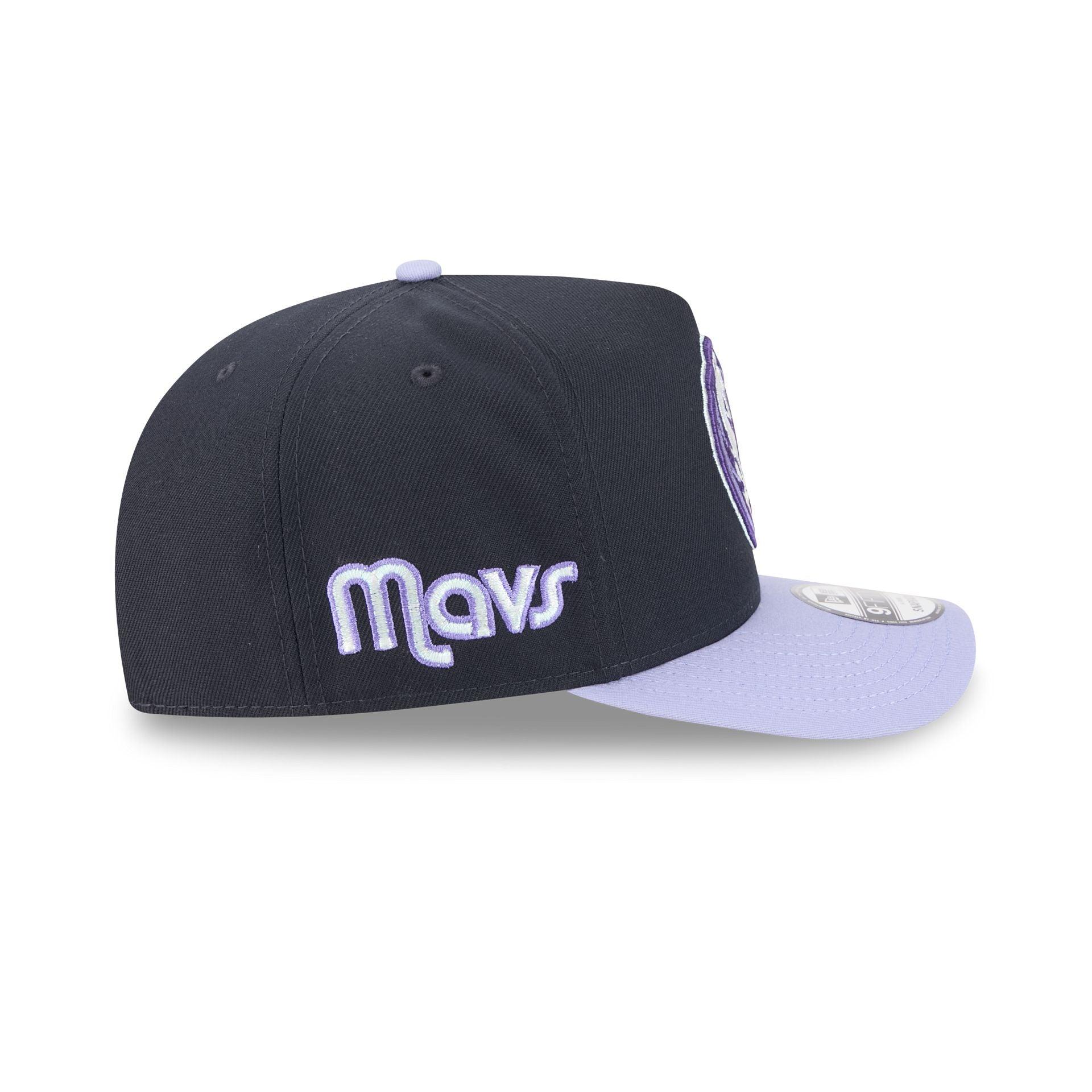 Dallas Mavericks Navy Lavender 9FIFTY A-Frame Snapback Hat Male Product Image