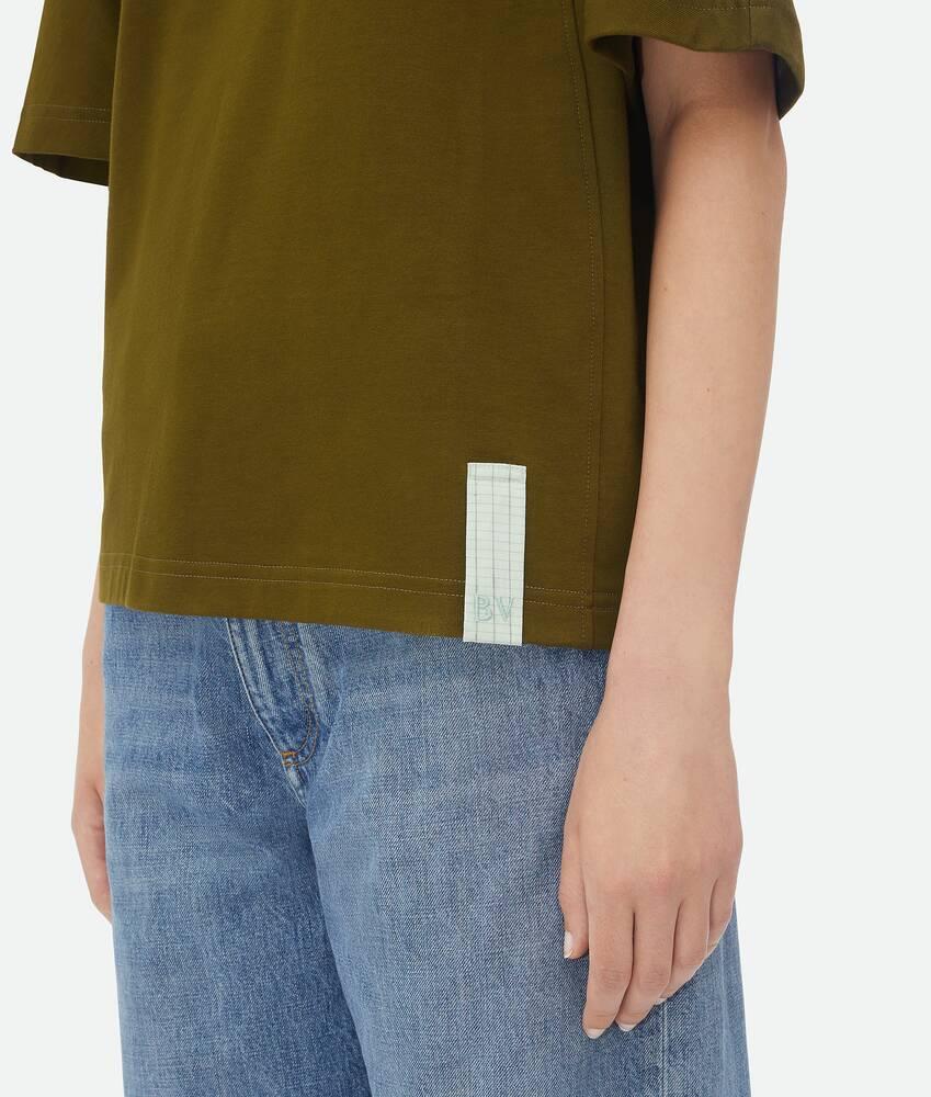 Women's Pima Cotton Jersey T-Shirt in Olive oil Product Image