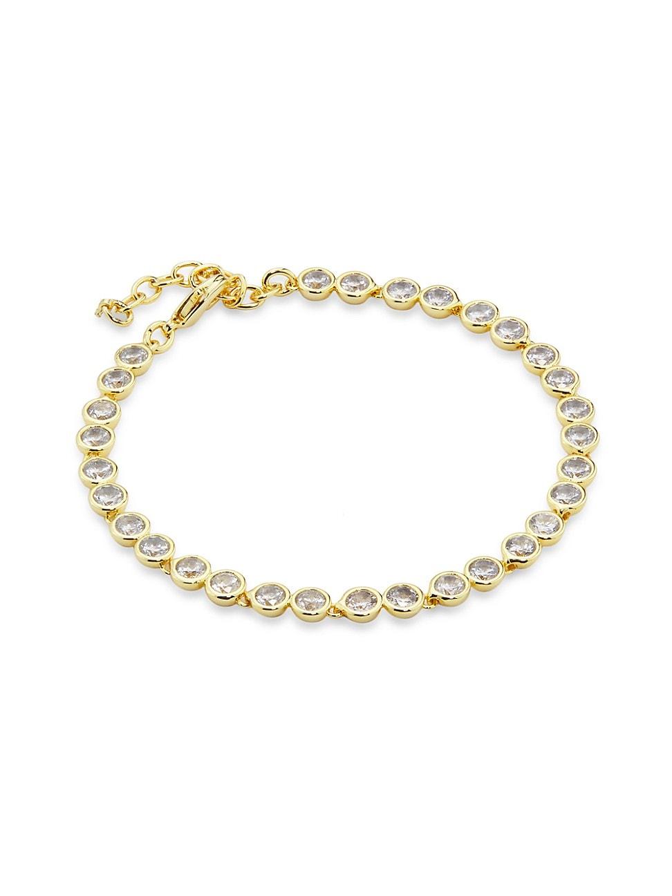 Womens 14K-Gold-Plated & Cubic Zirconia Bracelet Product Image